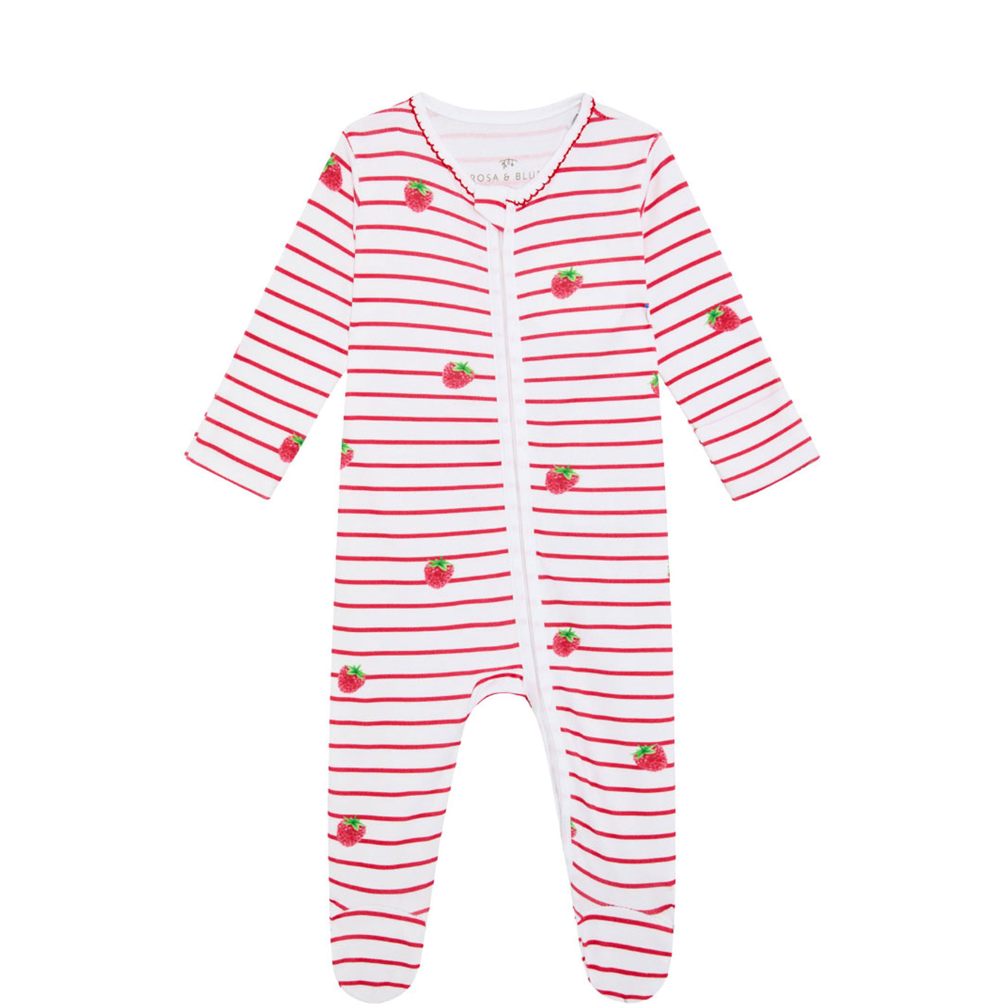 Raspberry Striped Zip Sleepsuit