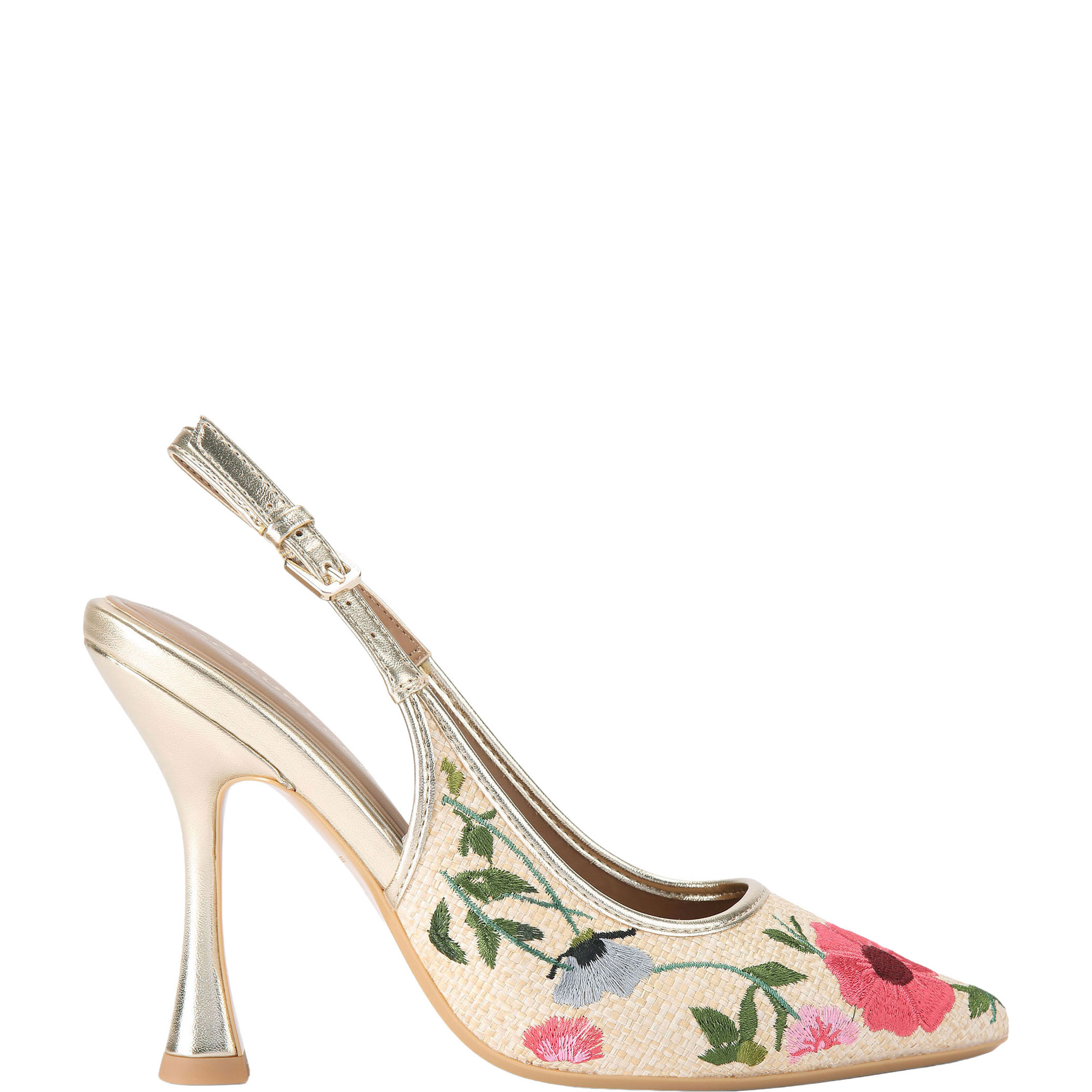 Aria2 Floral Raffia Slingback Heels