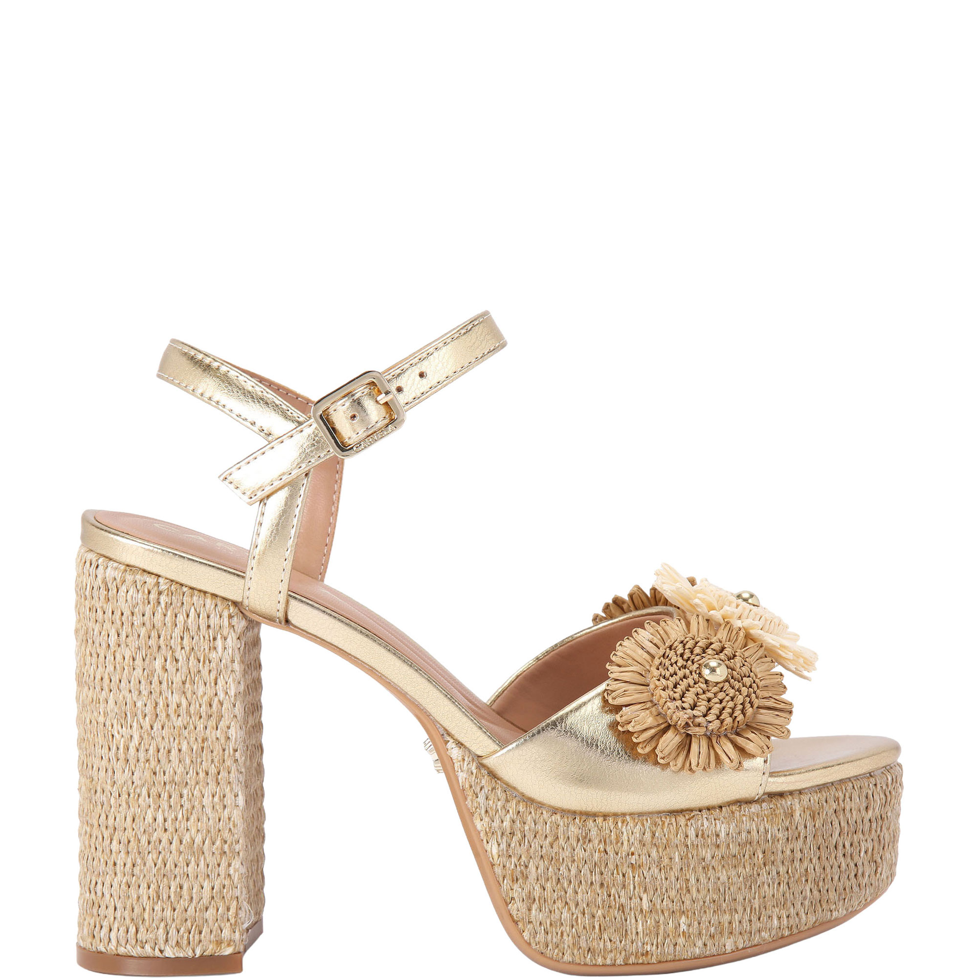 Sorrento Floral Appliqu&eacute; Platform Block Heels
