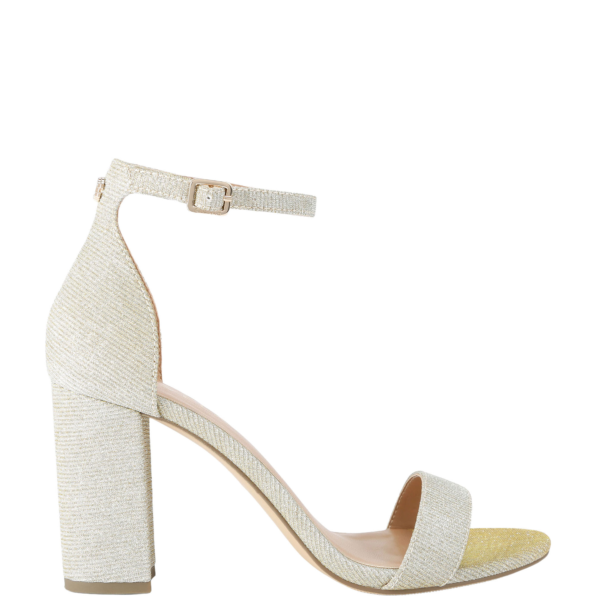 Capo Lurex Block Heeled Sandals