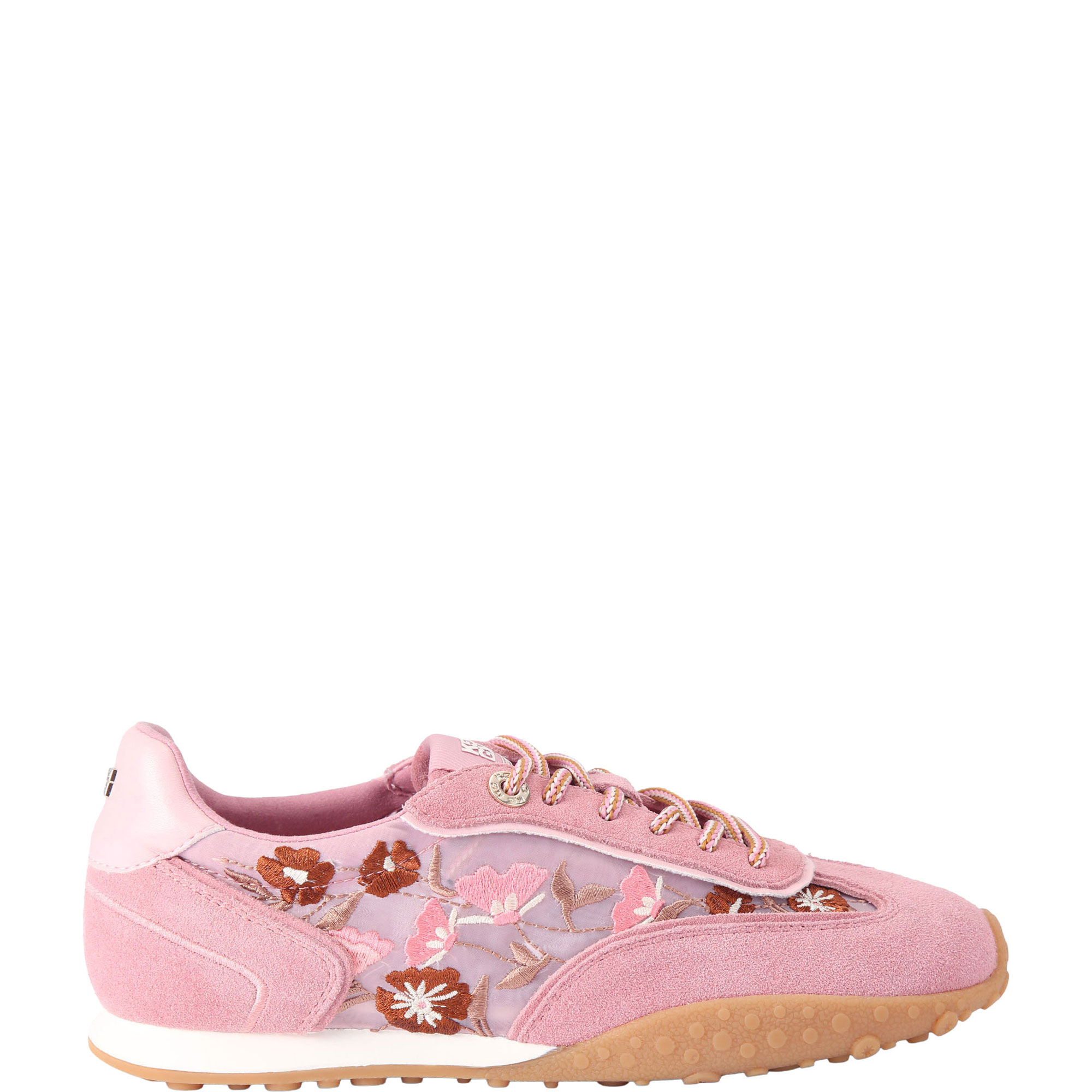 Lavender Floral Embroidered Trainers