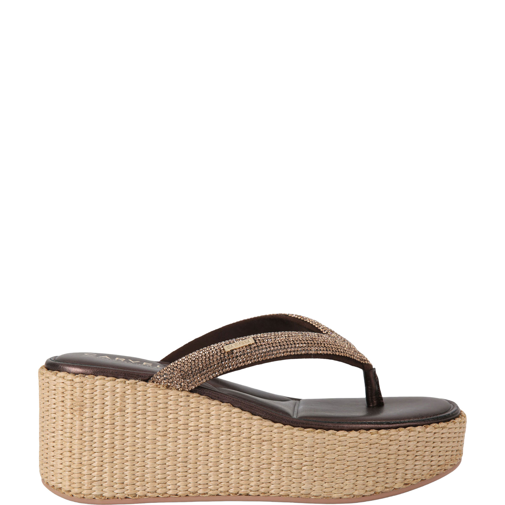 Riviera Embellished Raffia Flatforms