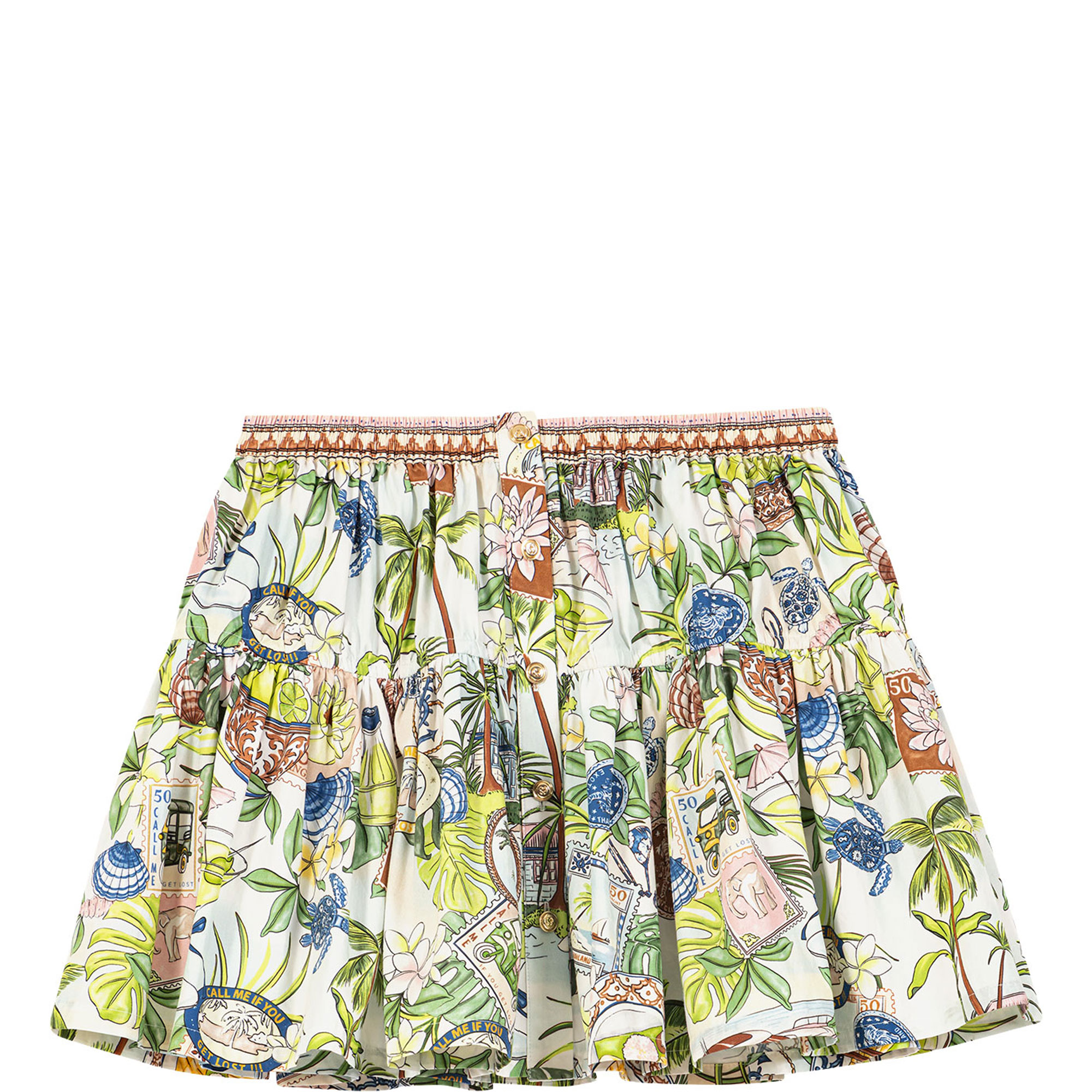 Printed Mini Flared Skirt