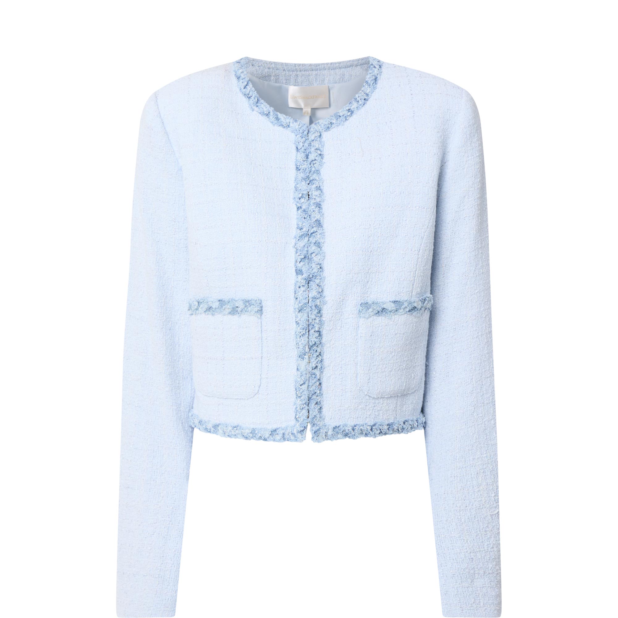 Azulia Denim Trim Tweed Jacket