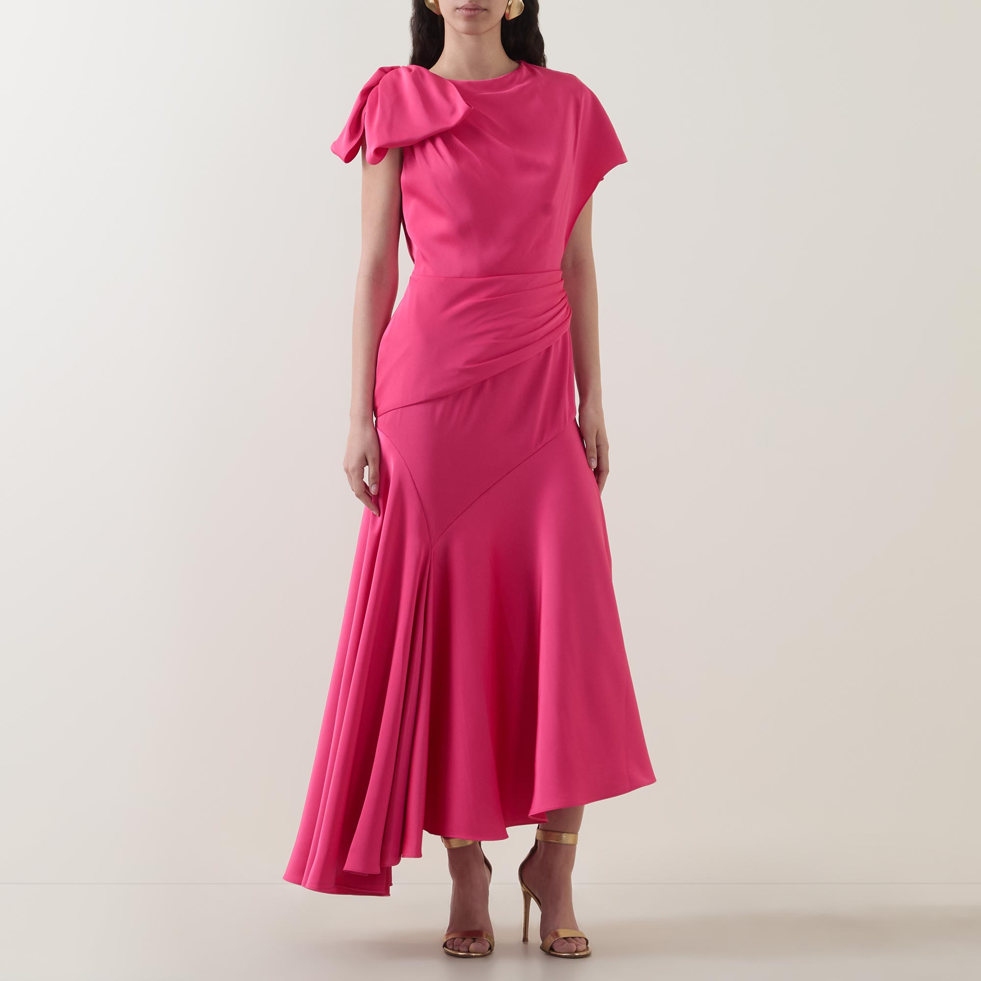 Draped Asymmetric Dress
