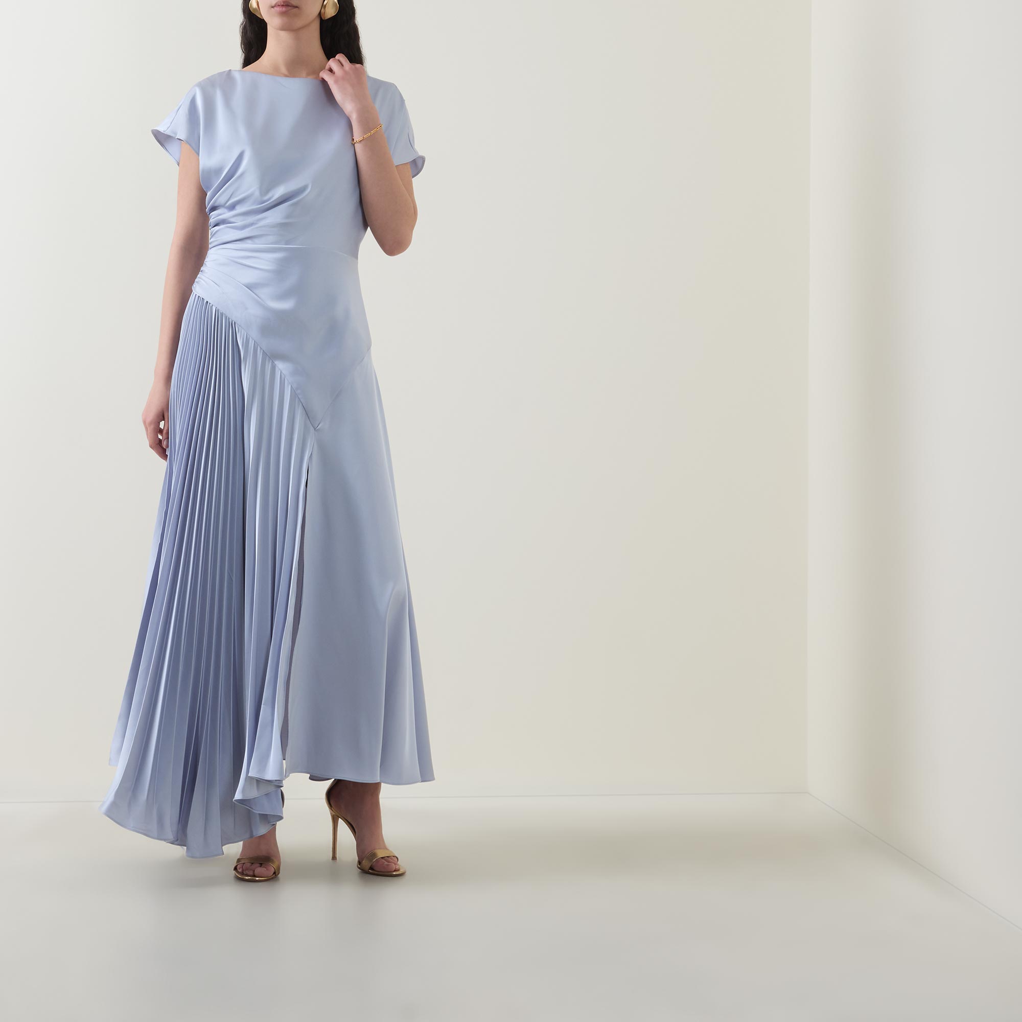 Pleated Asymmetric Dress