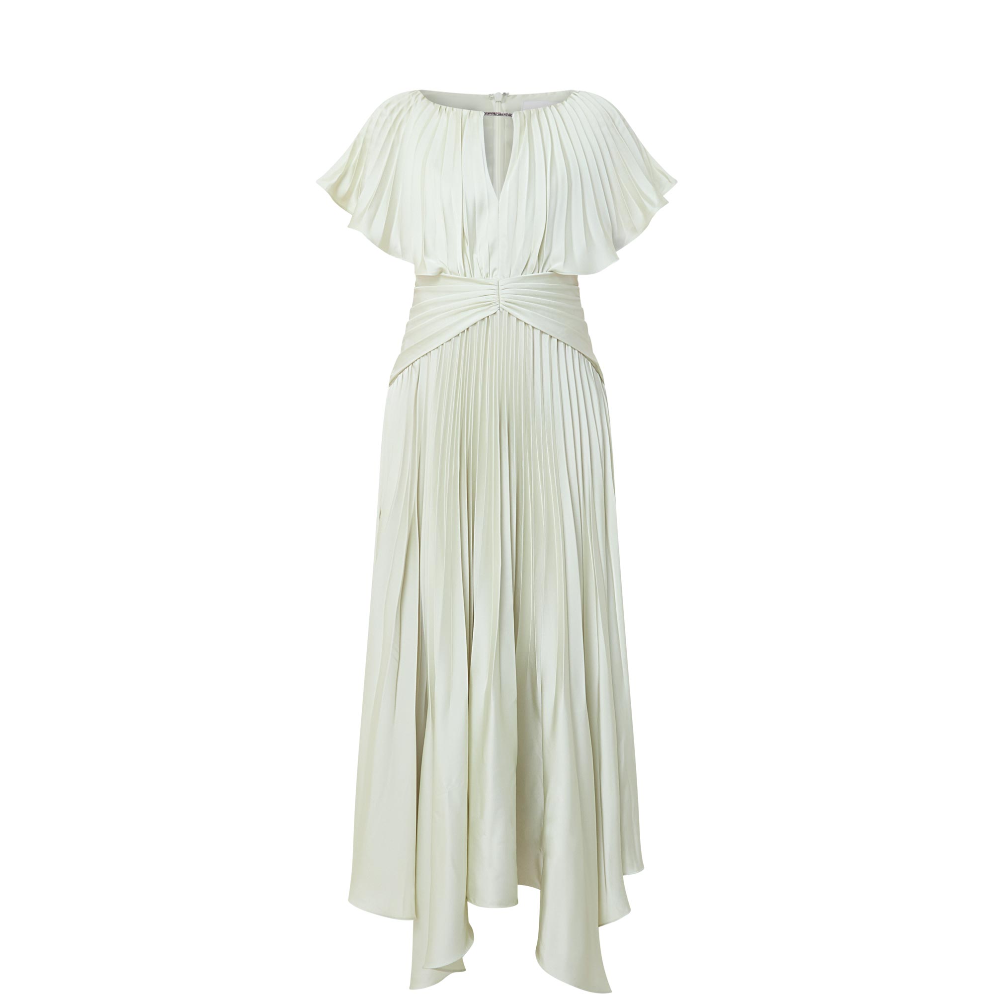 Pleated Cut-Out Asymmetric Dress