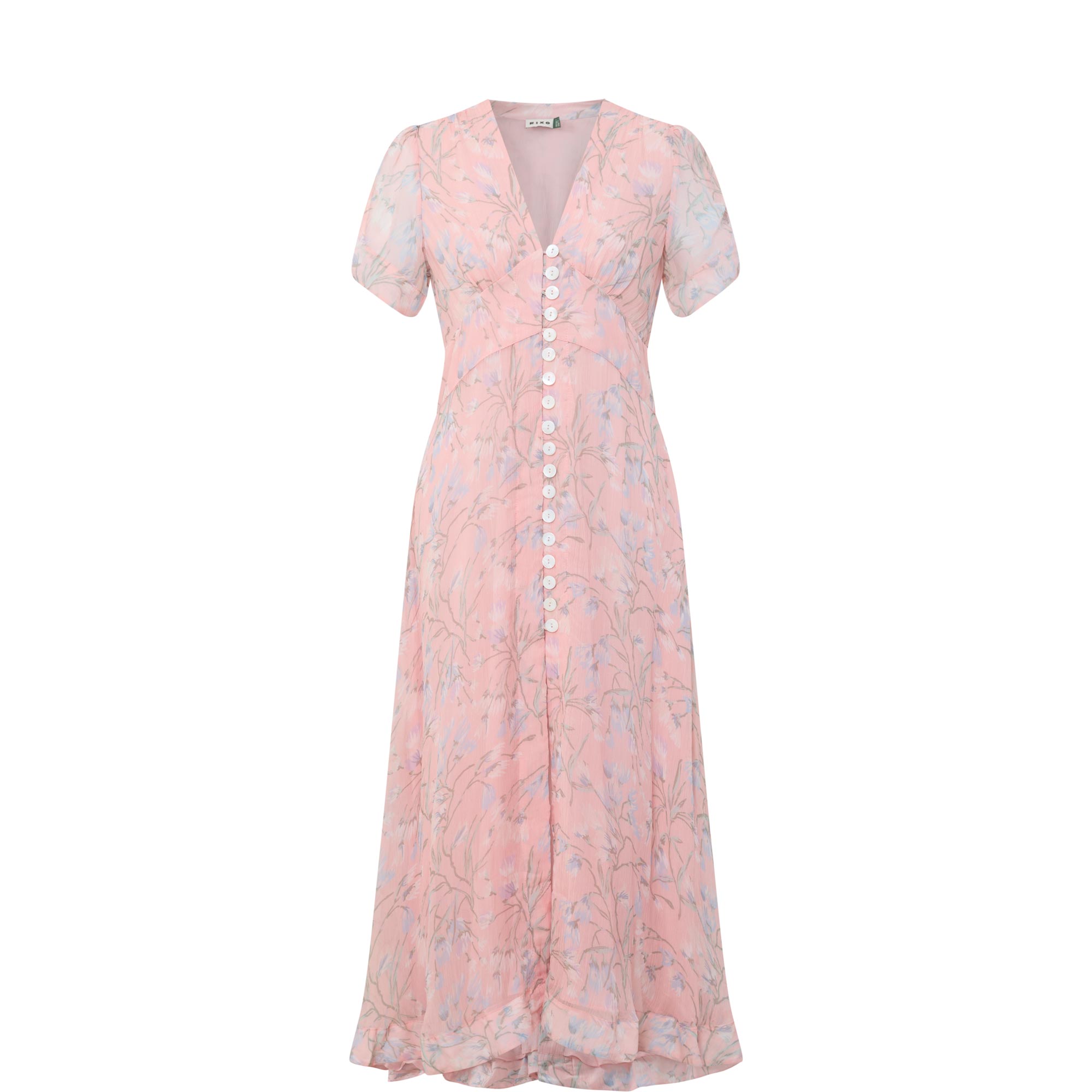 Novara Floral Button Flared Dress