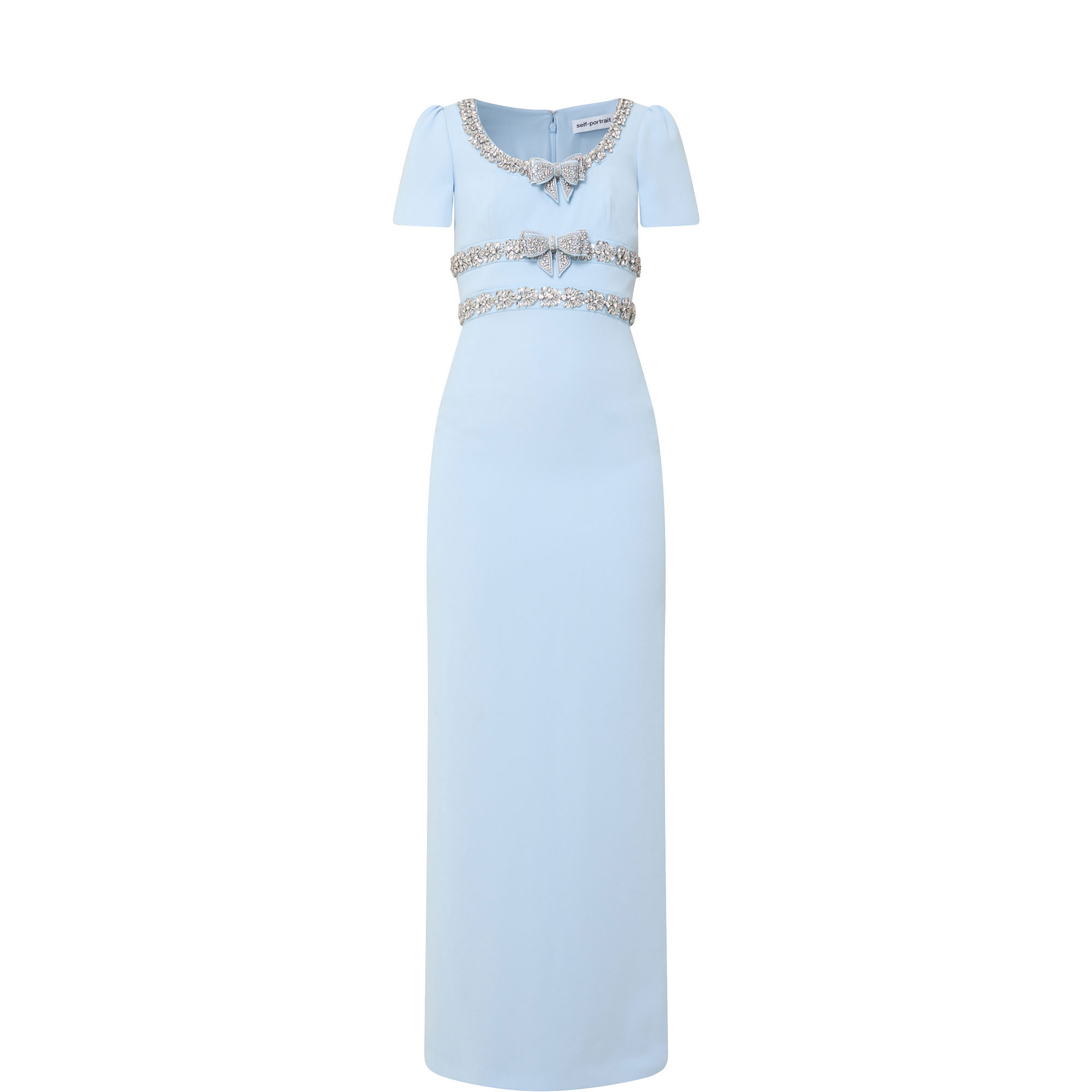 Embellished Bow Crepe Dress