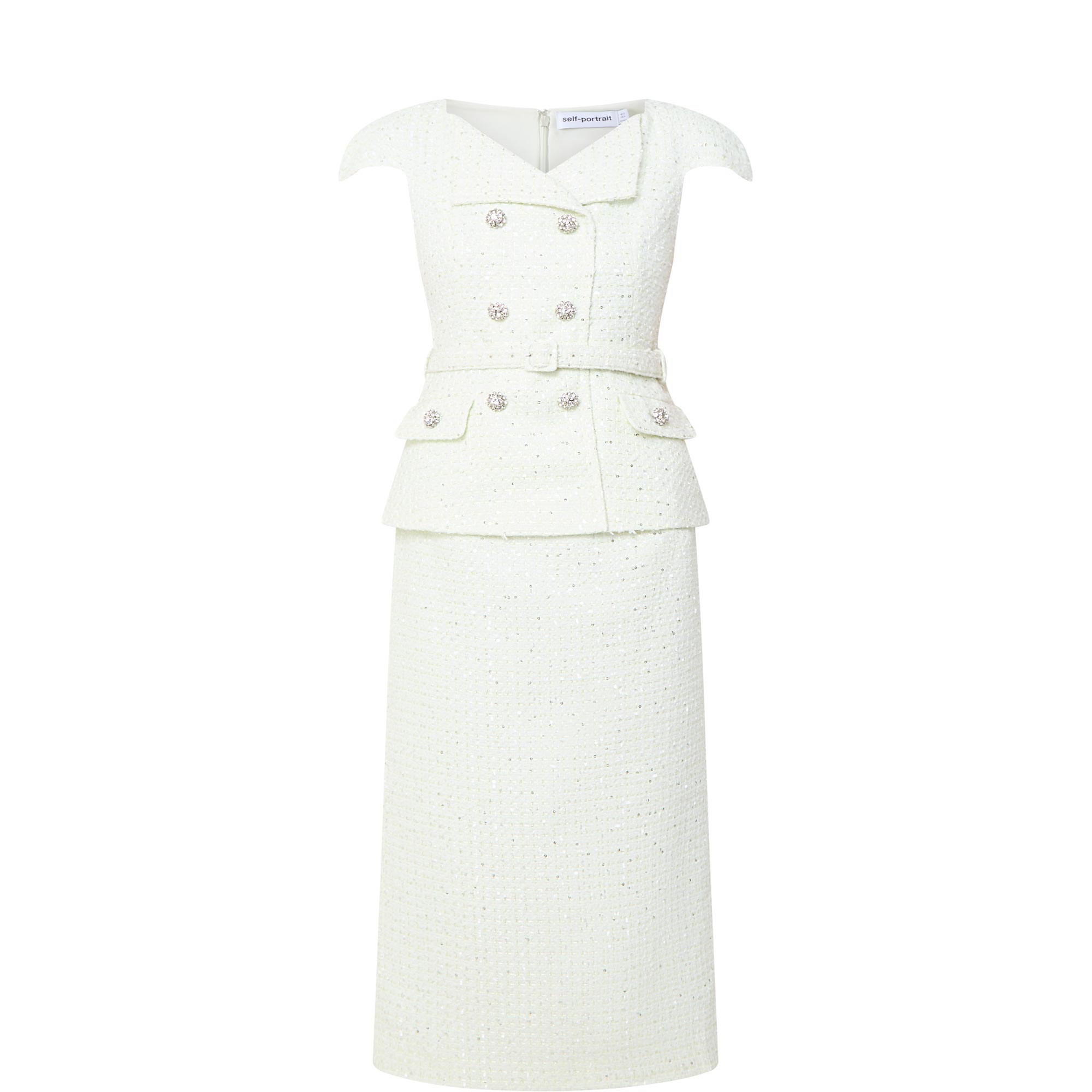 Boucle Double-Breasted Pencil Dress