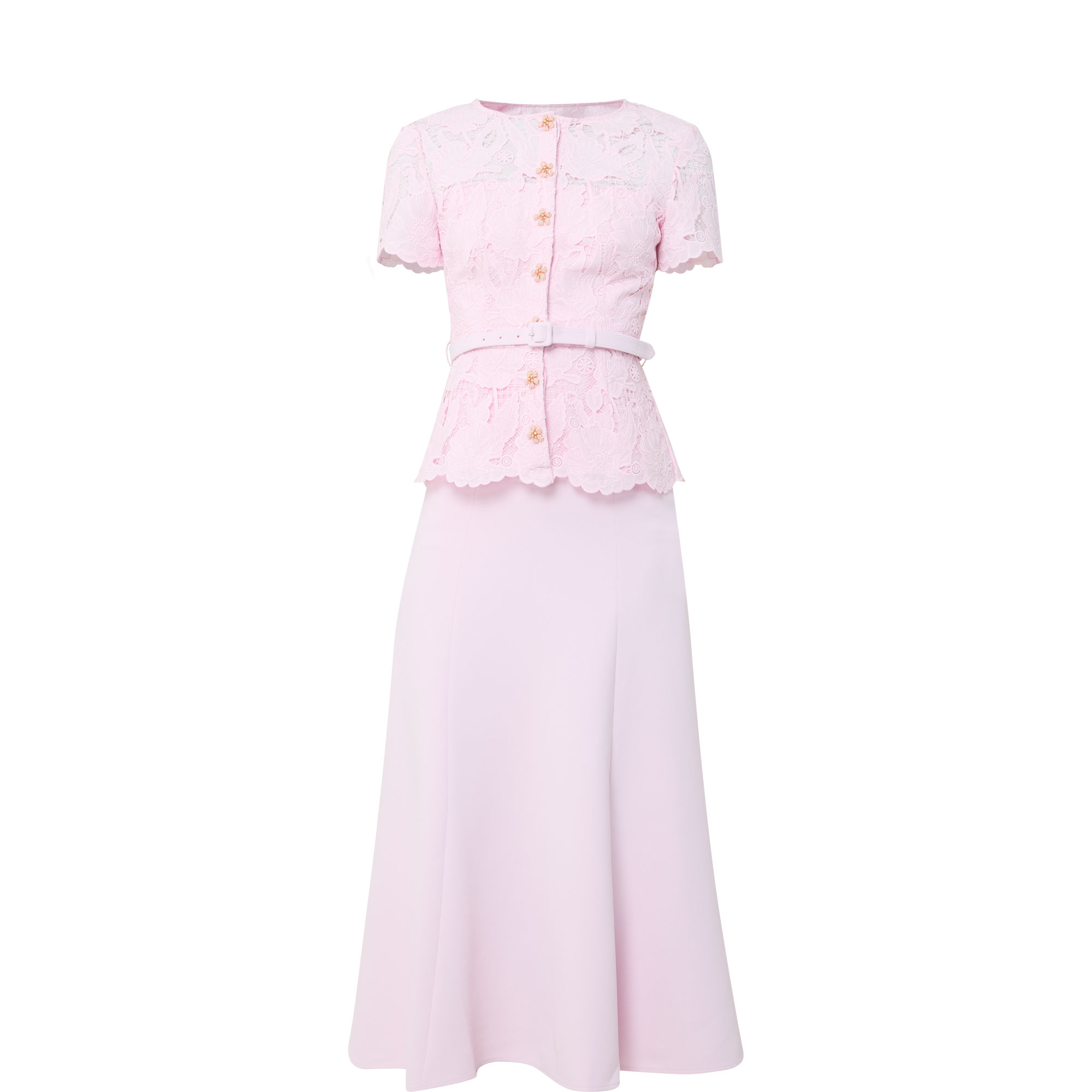 Lace Belted Dress