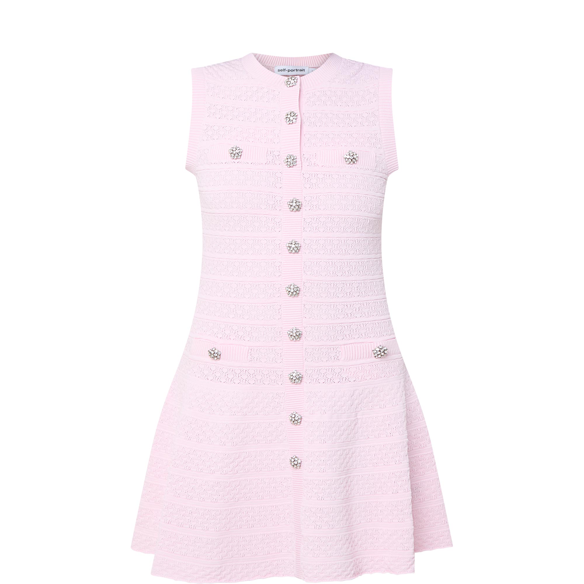 Pointelle Diamante Mini Dress