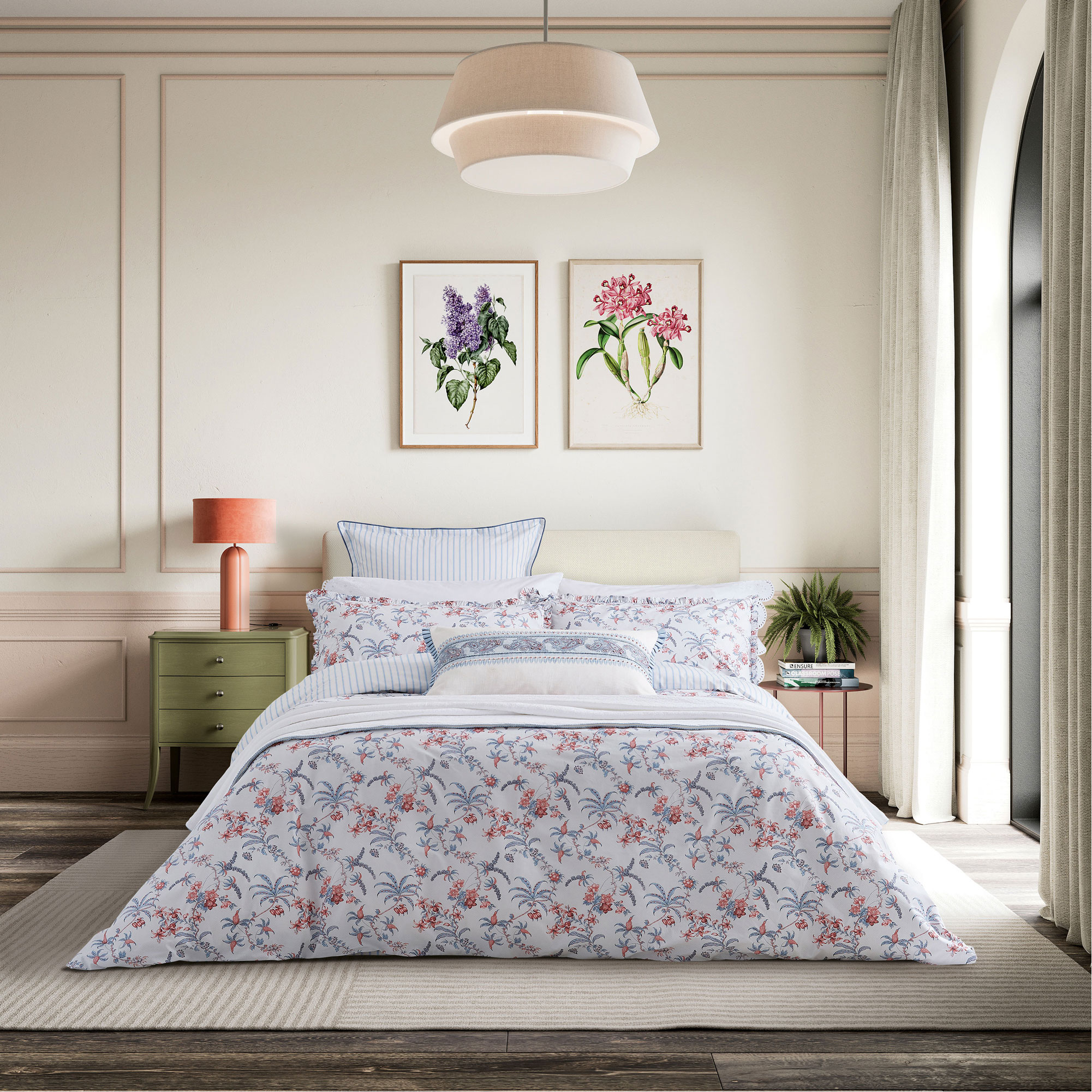 Seren Coordinated Bedding Denim Blue/Pink