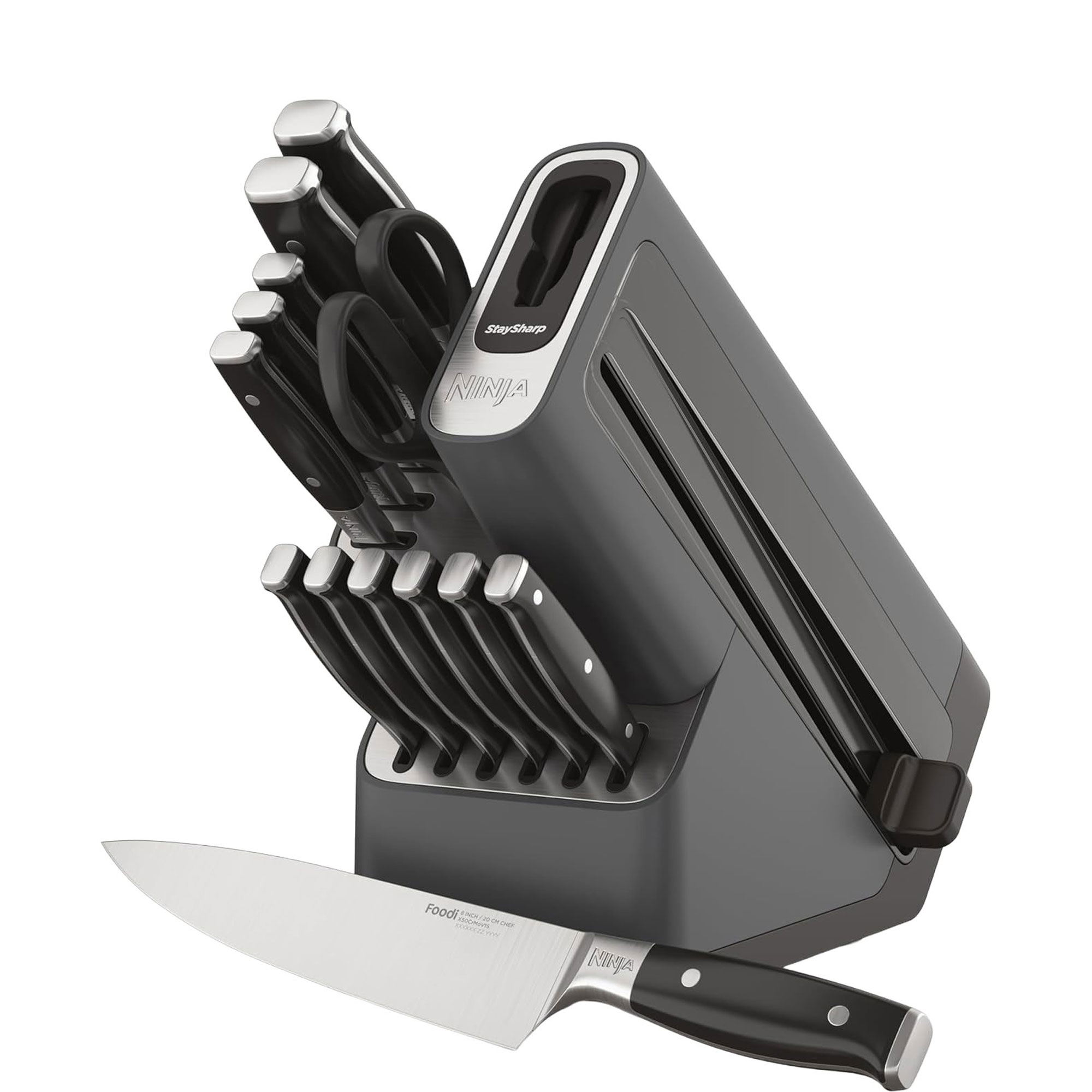 StaySharp Knife Block with Integrated Sharpener 14 Piece Set