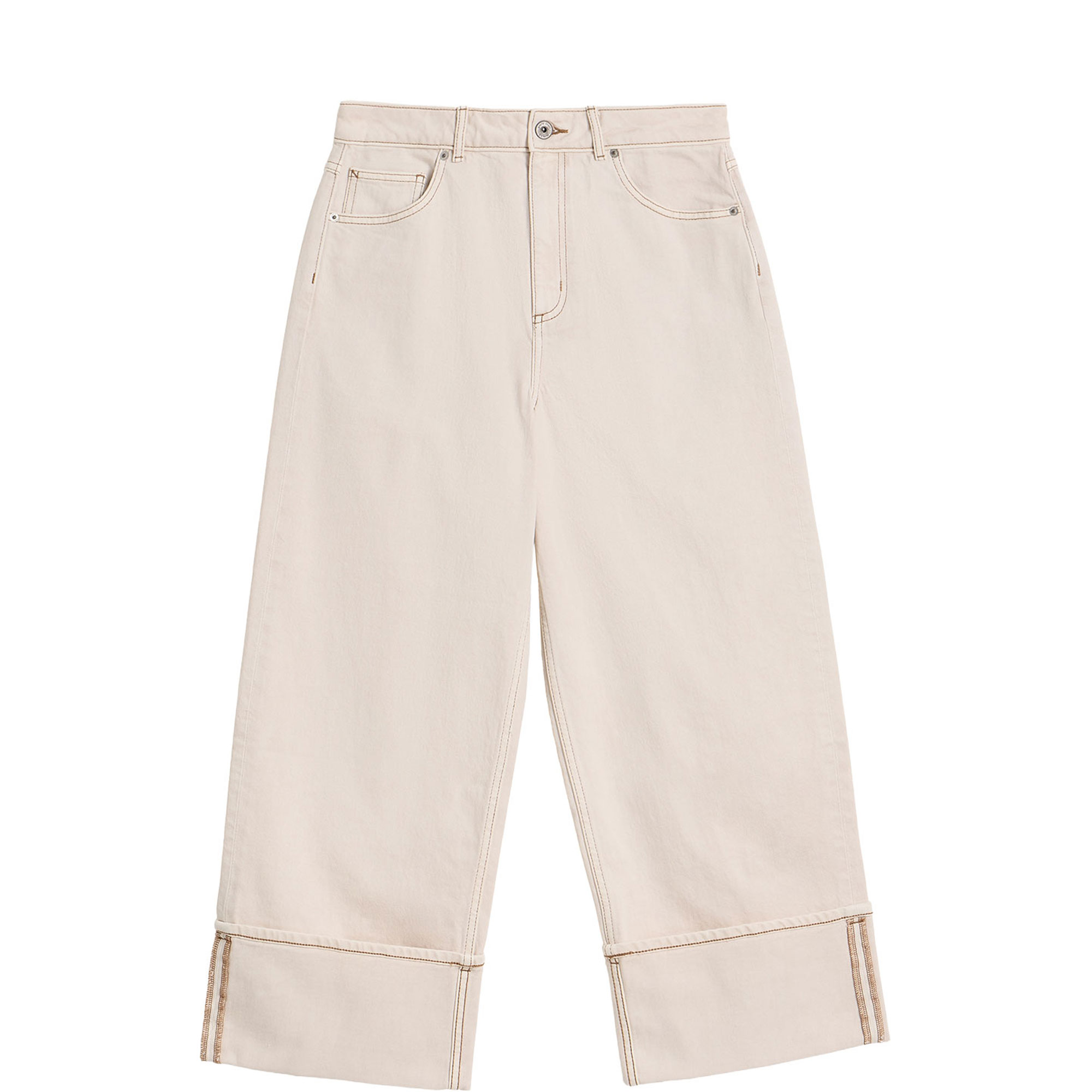 Bailey Turn-Up Straight Wide Leg Jeans