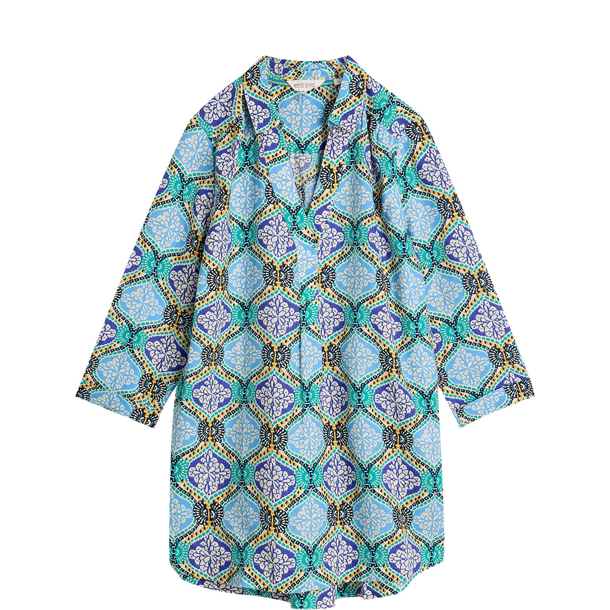 Bianca Printed Button Back Linen Tunic