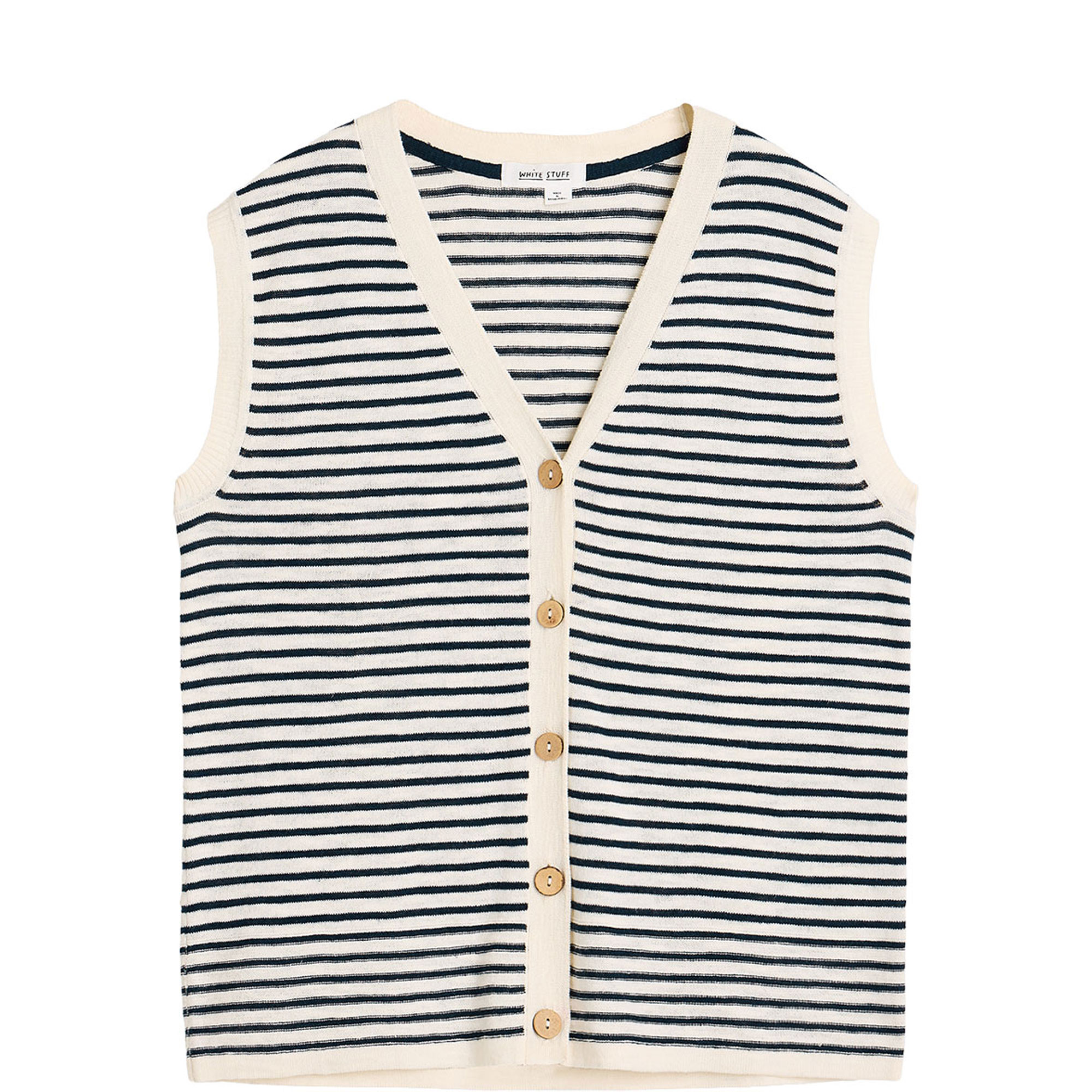 Nova Striped Button Front Top