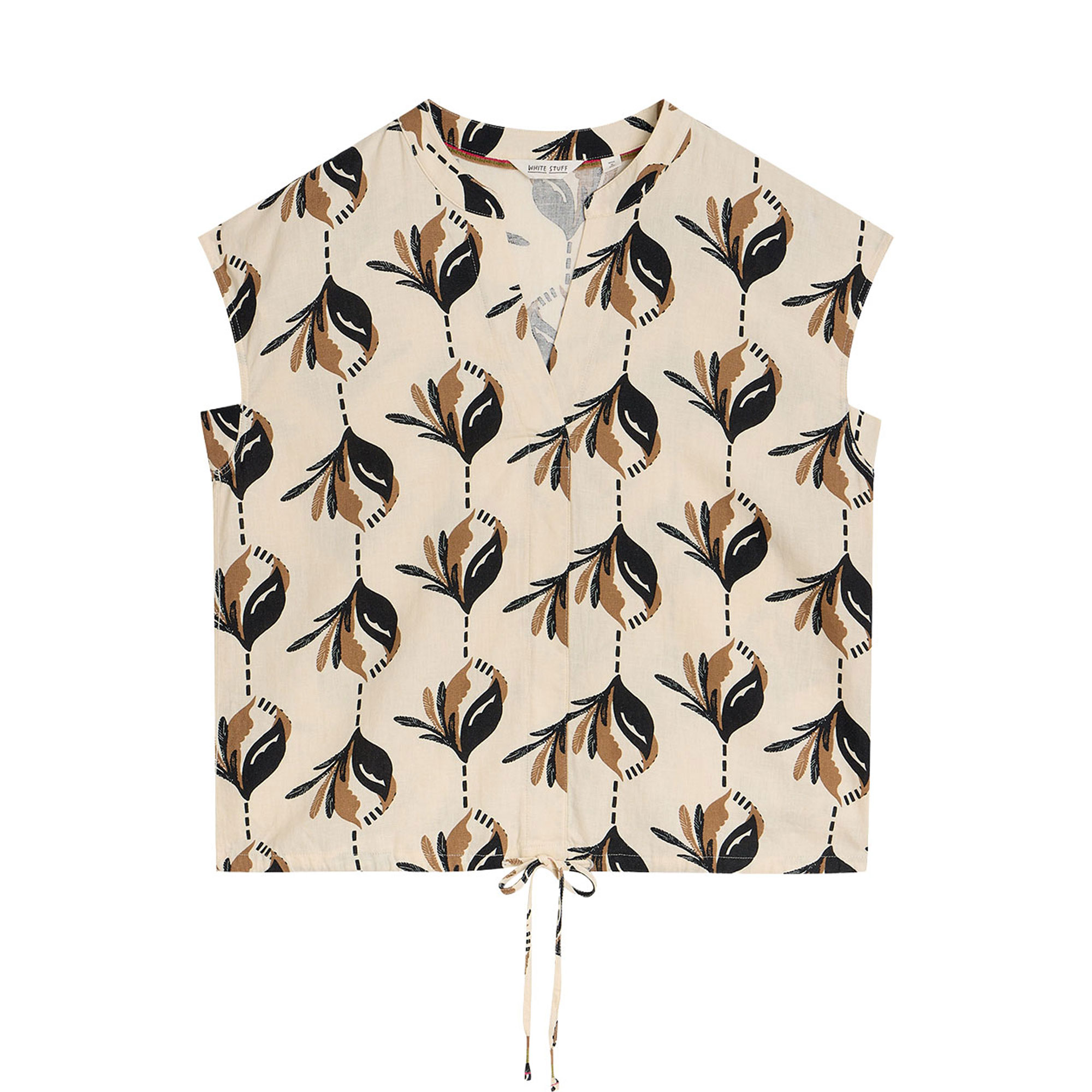 Nicole Printed Drawstring Blouse