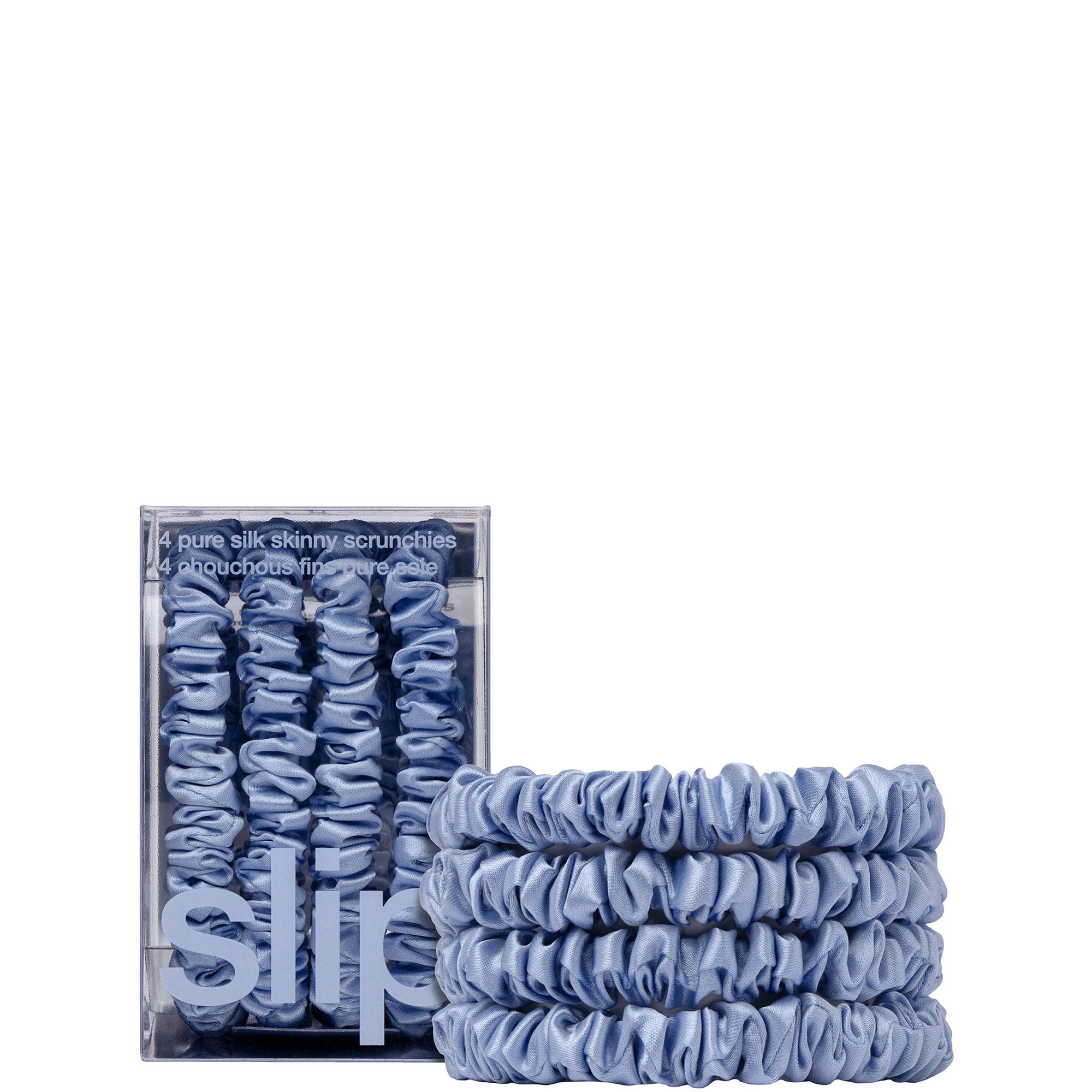 Pure Silk Skinny Scrunchies - Cornflower