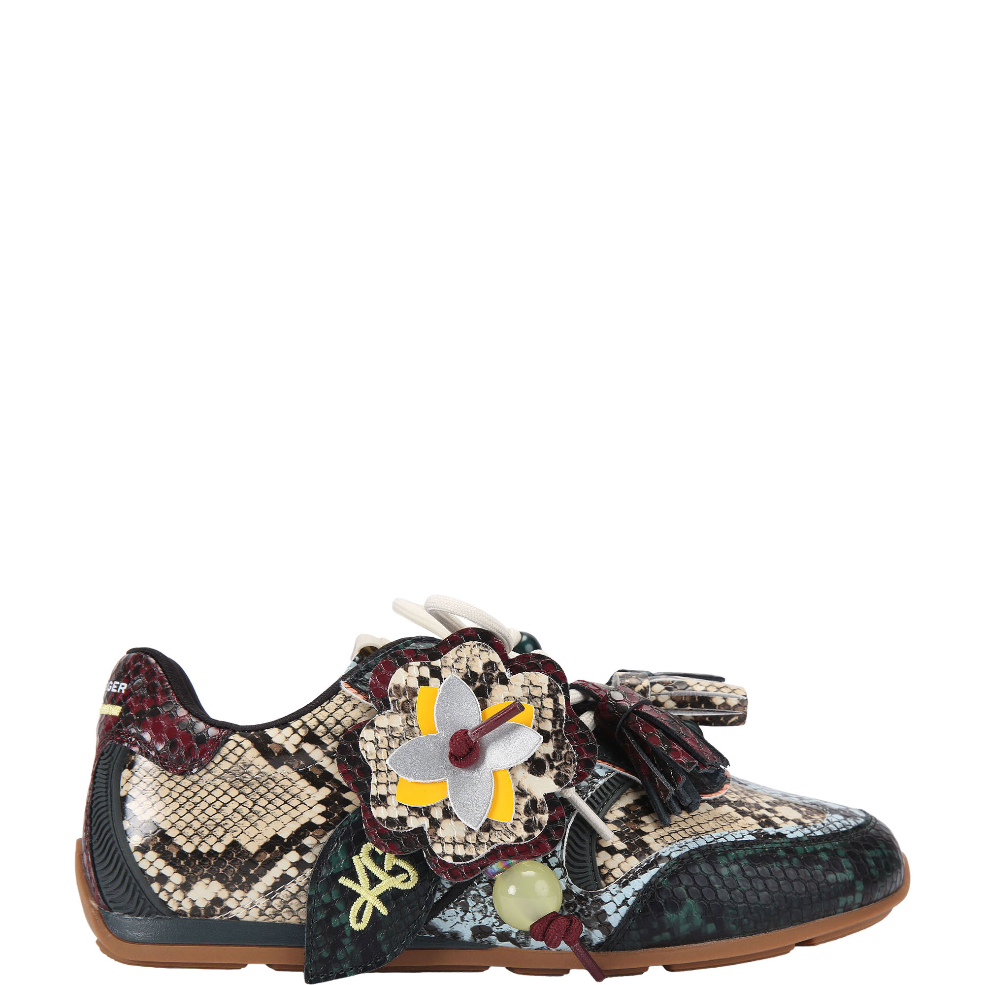 Lennon Flower Charm Lace Up Trainers