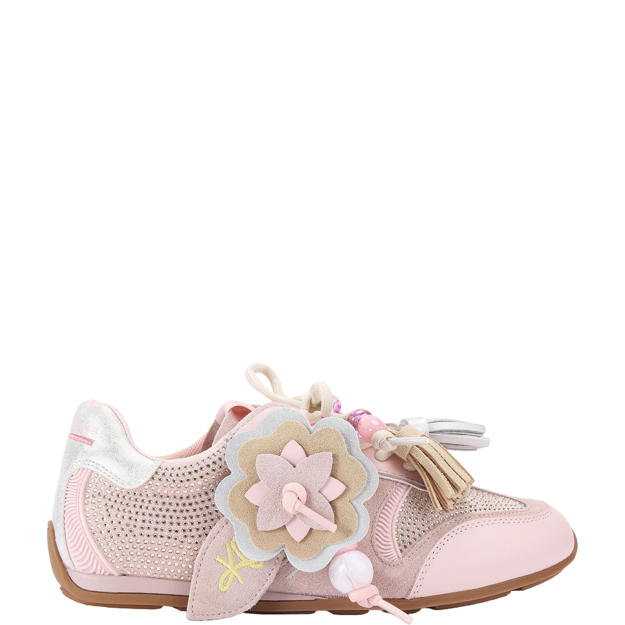 Lennon Flower Charm Lace Up Trainers