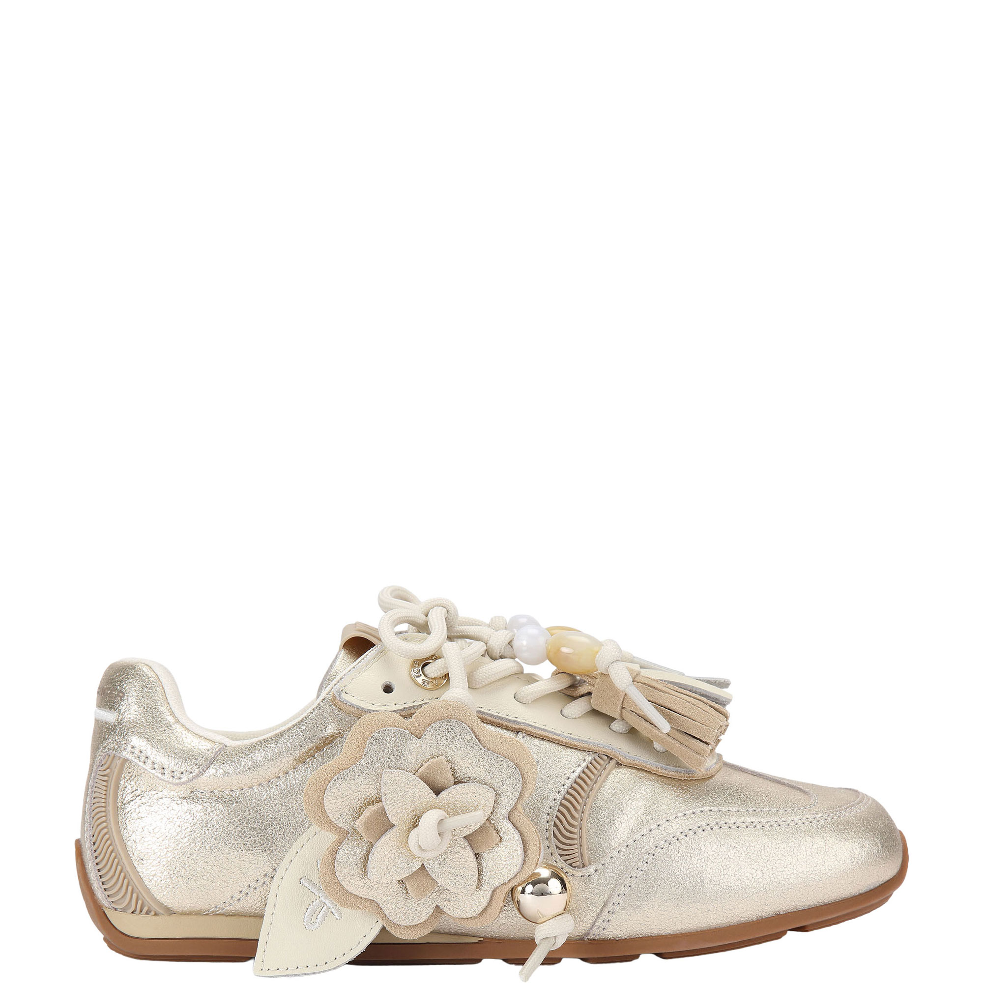 Lennon Flower Charm Lace Up Trainers