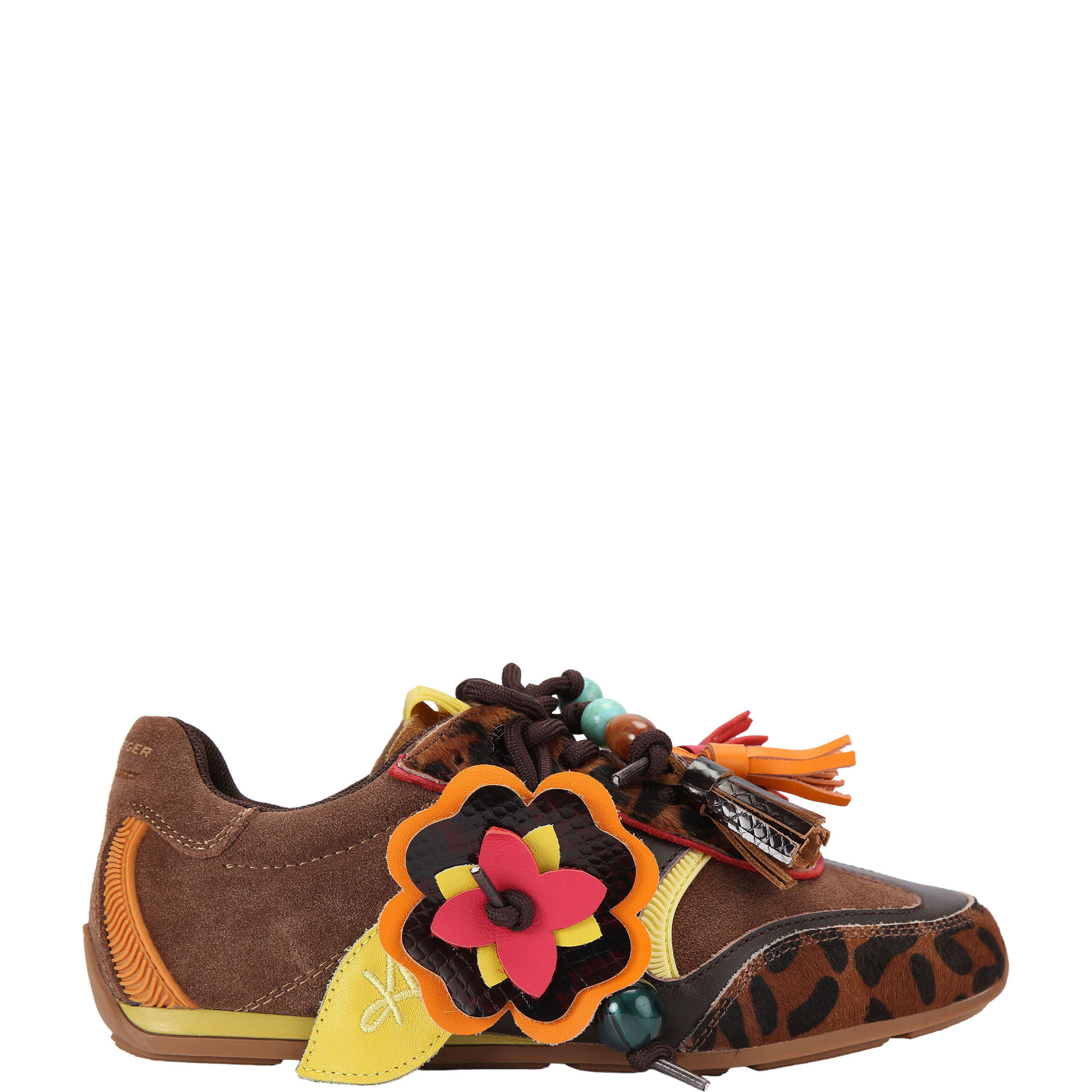 Lennon Flower Charm Lace Up Trainers