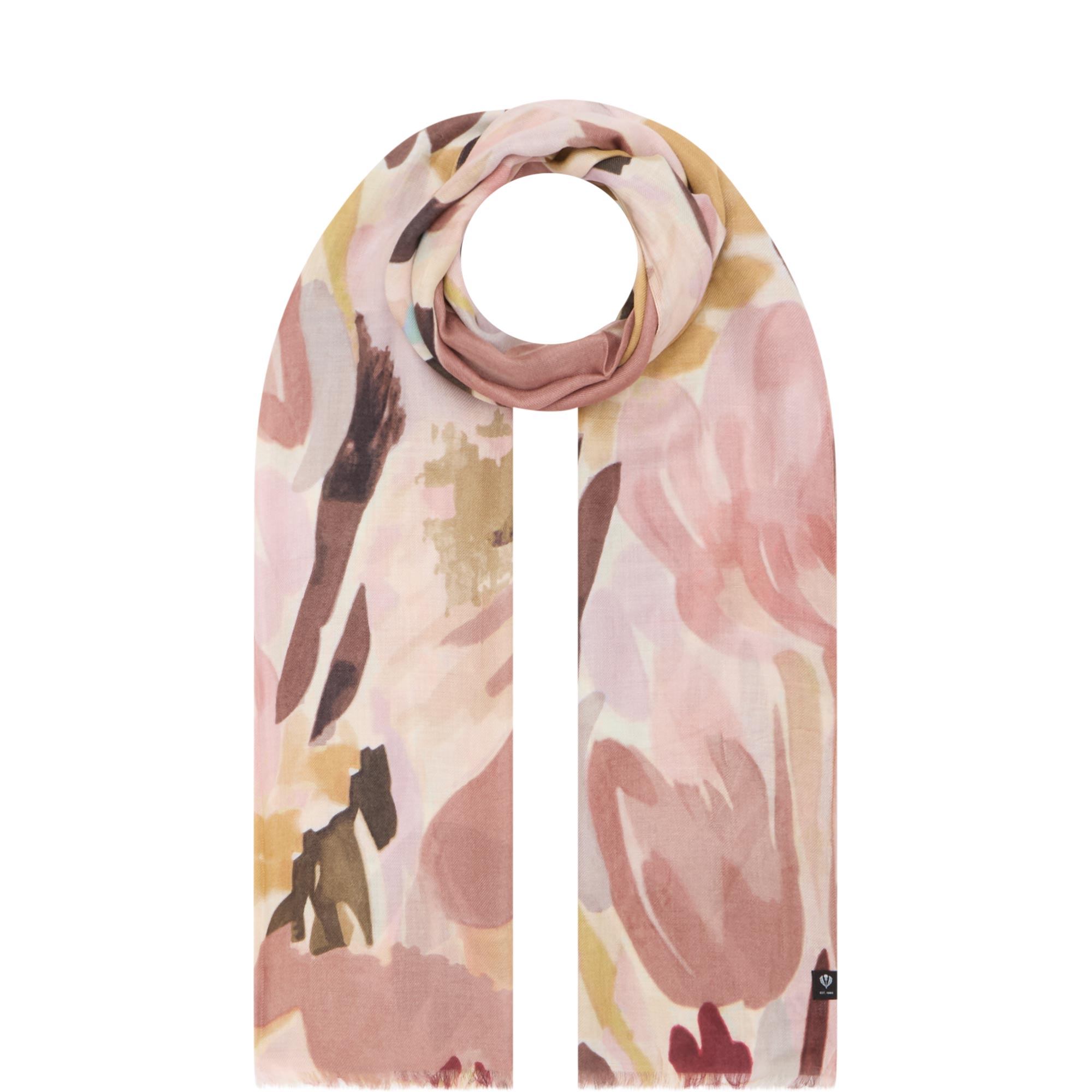 Floral Print Brushed Scarf