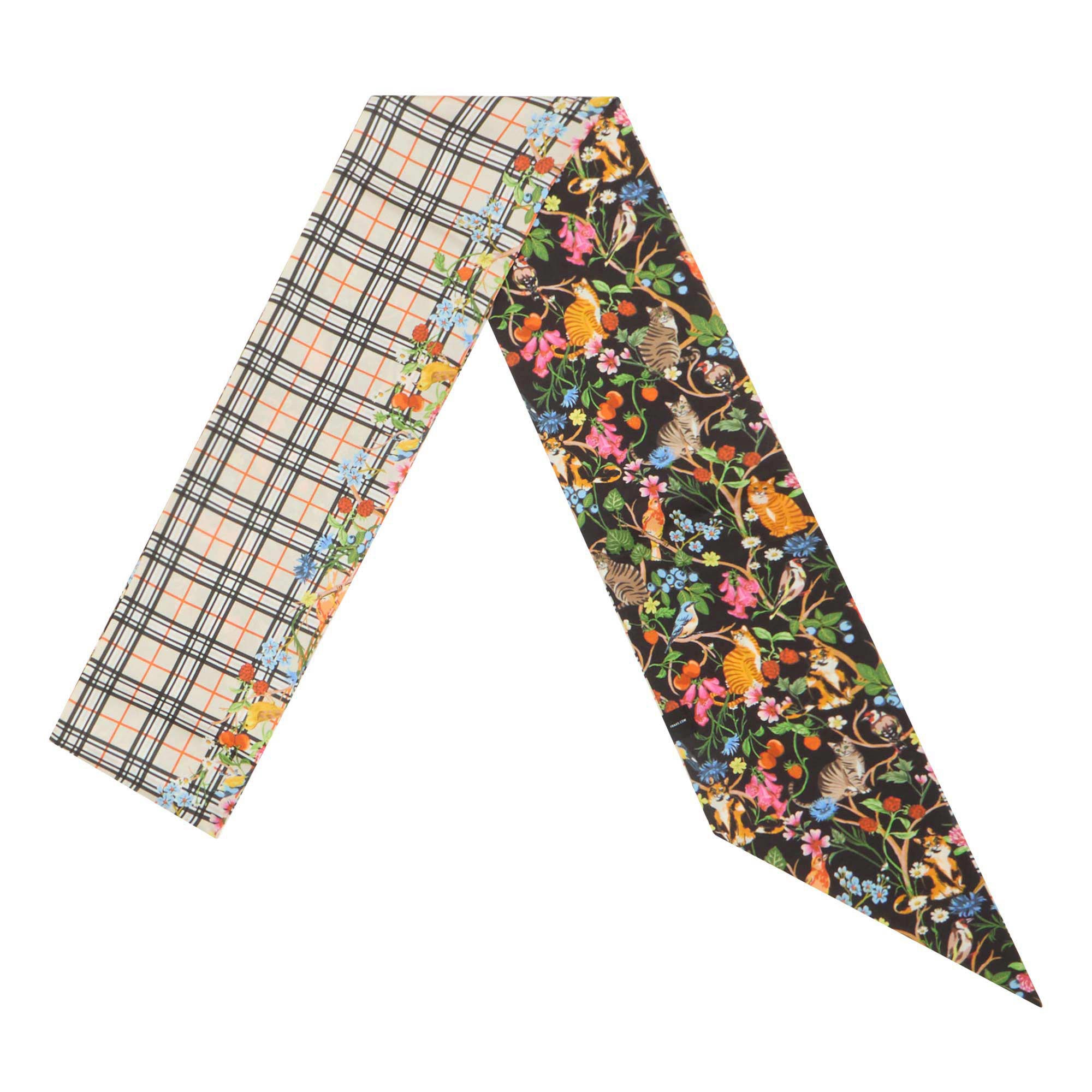 Jungle Plaid Twilly Scarf