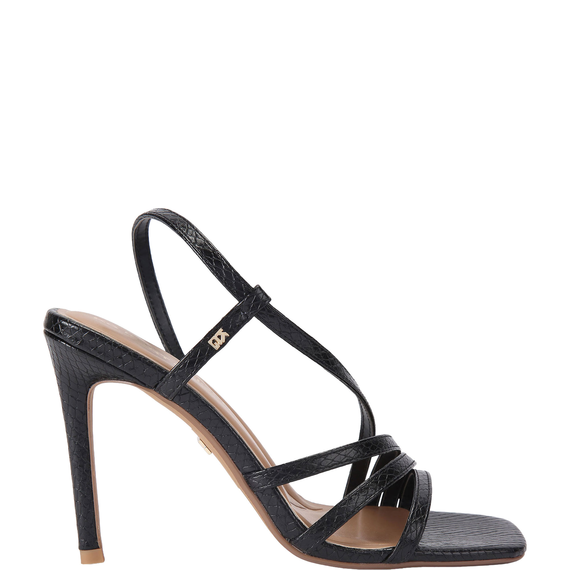 Salome Lizard Embossed Heeled Sandals