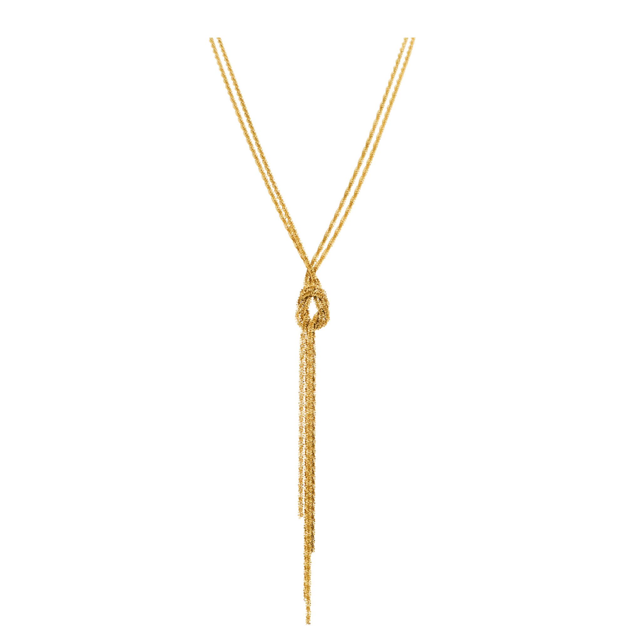 Twisty Shimmer Drop Down Chain Necklace