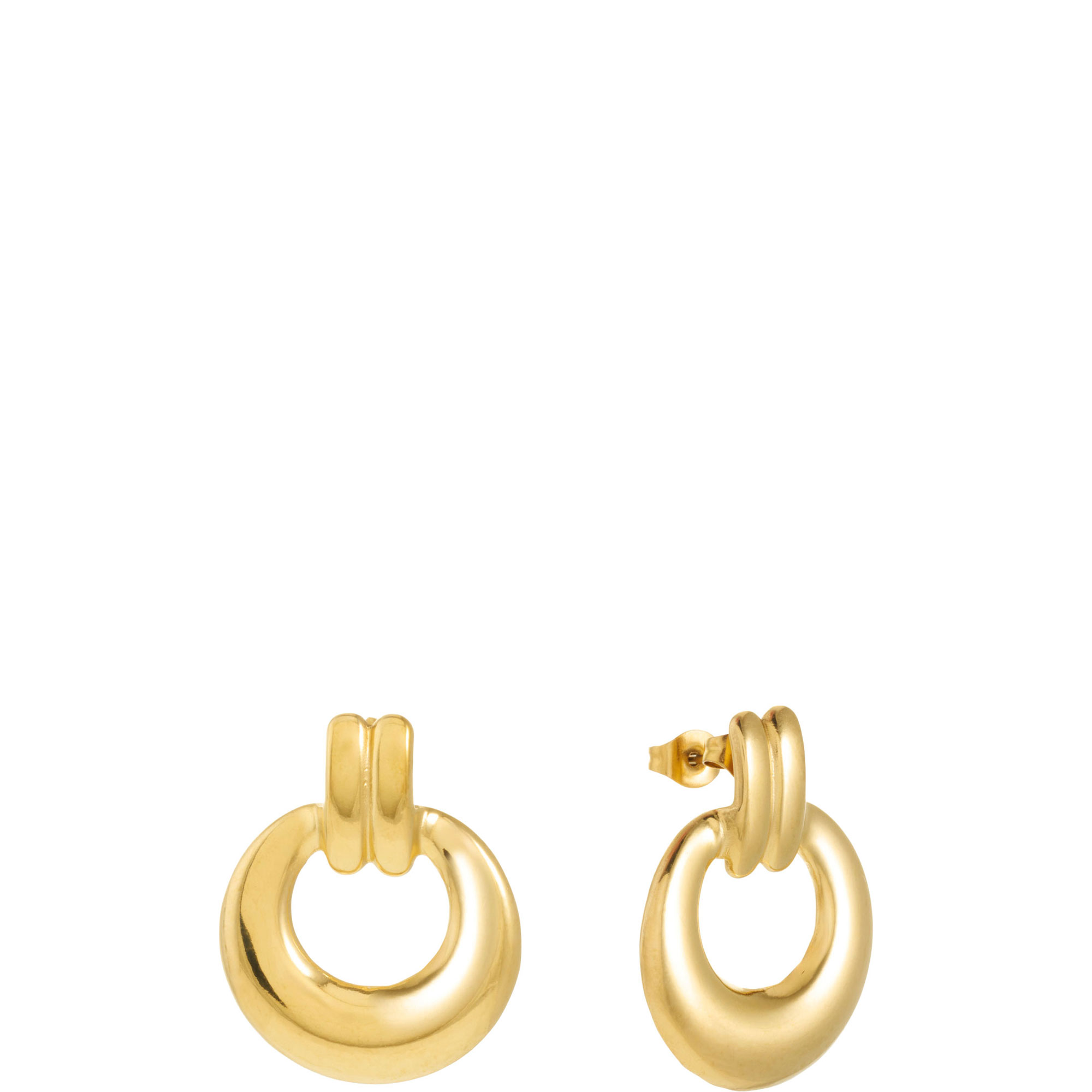 Vintage Round Stud Hoop Earrings