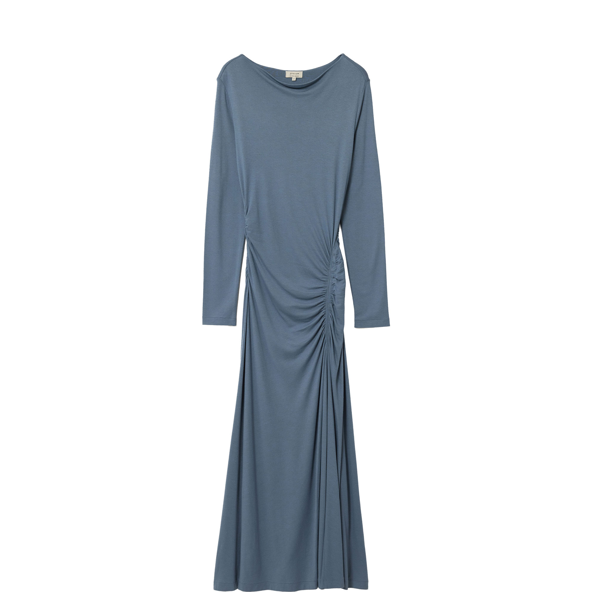 Microcrepe Cowl Ruched Flared Dress