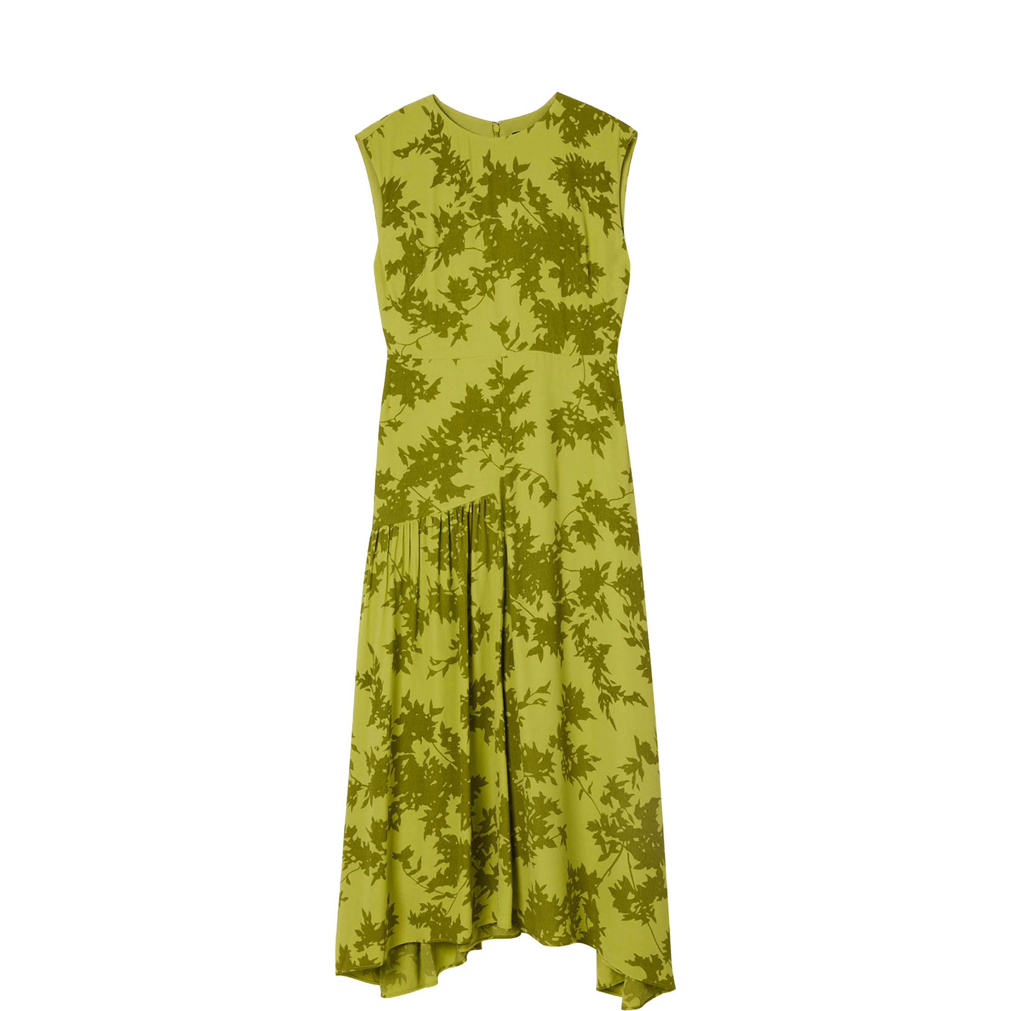Floral Asymmetric Flared Dress
