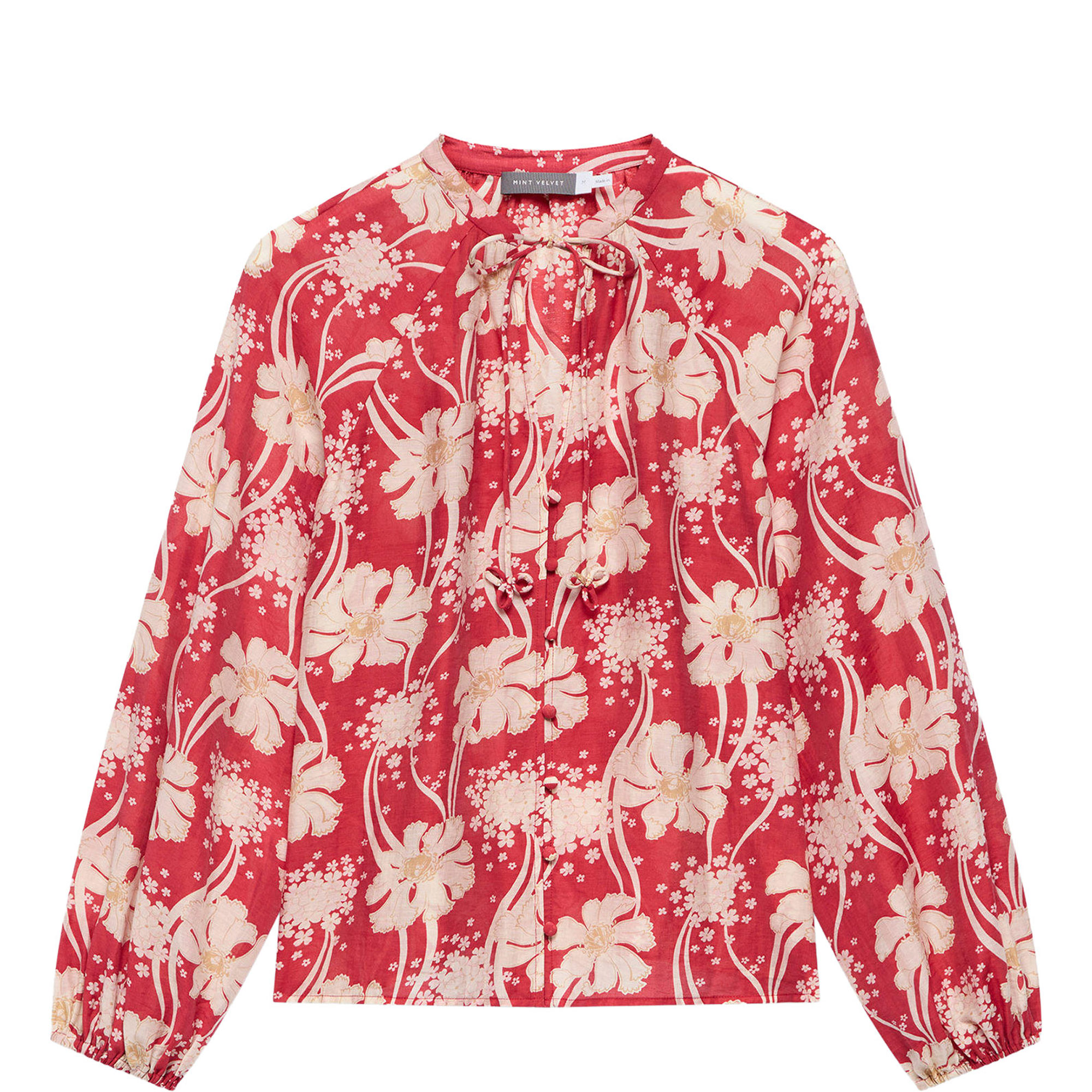 Floral Tie Detail Blouse