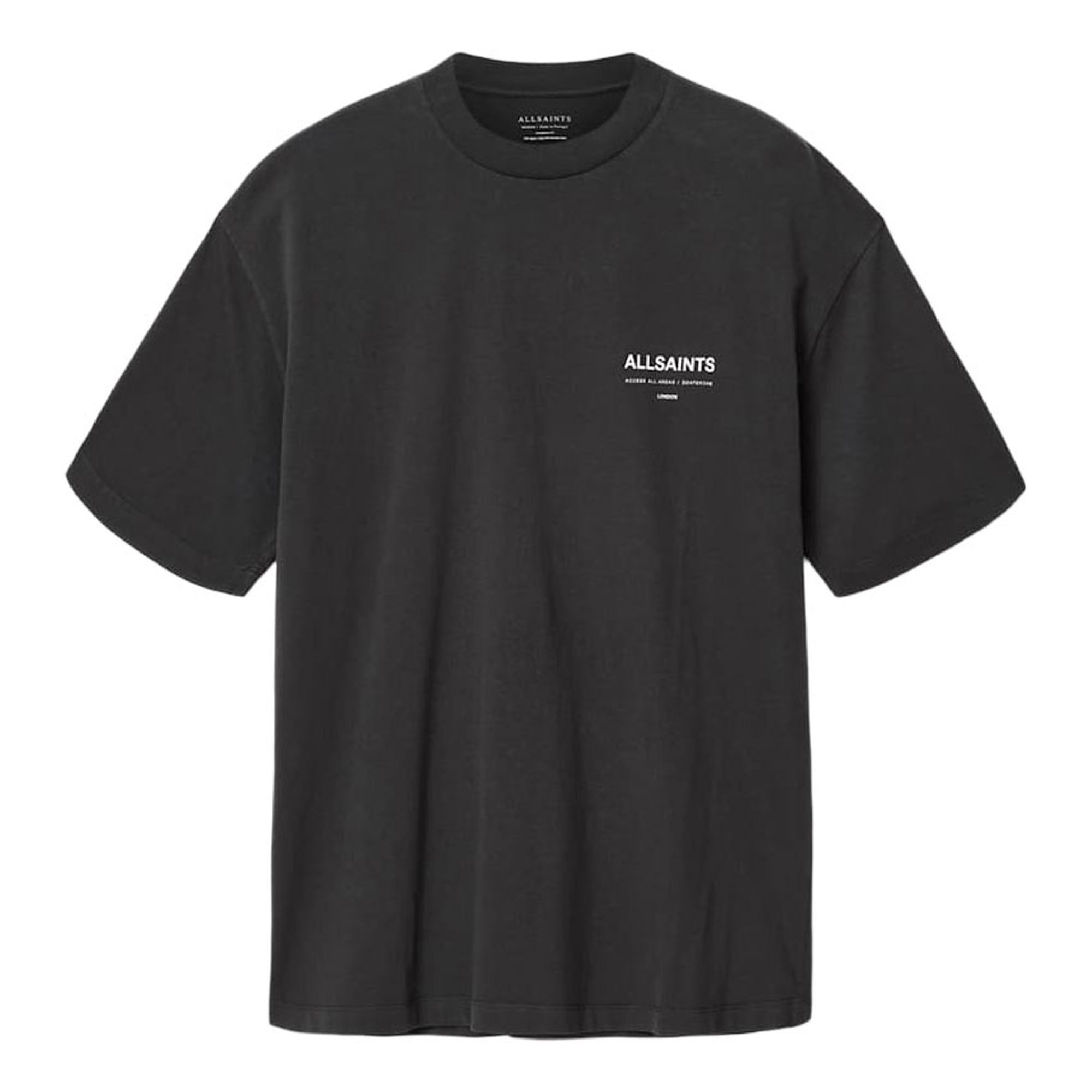 Allsaints Herren Schwarz Backstage Ss Crew Tee - Bild 4