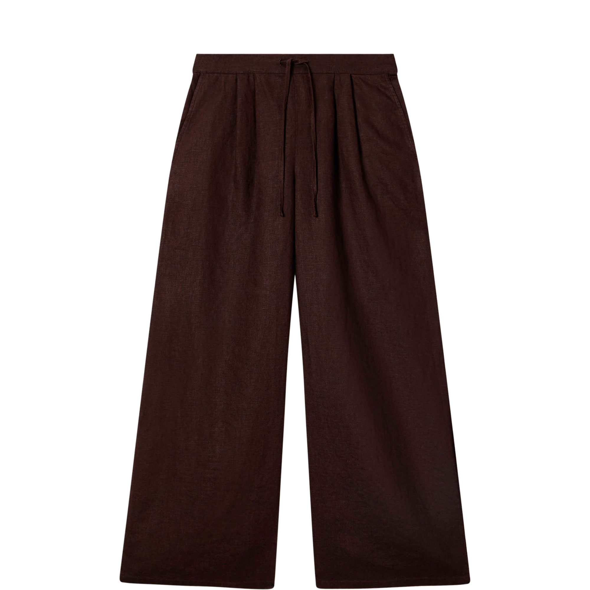 Linen Wide Barrel Leg Trousers