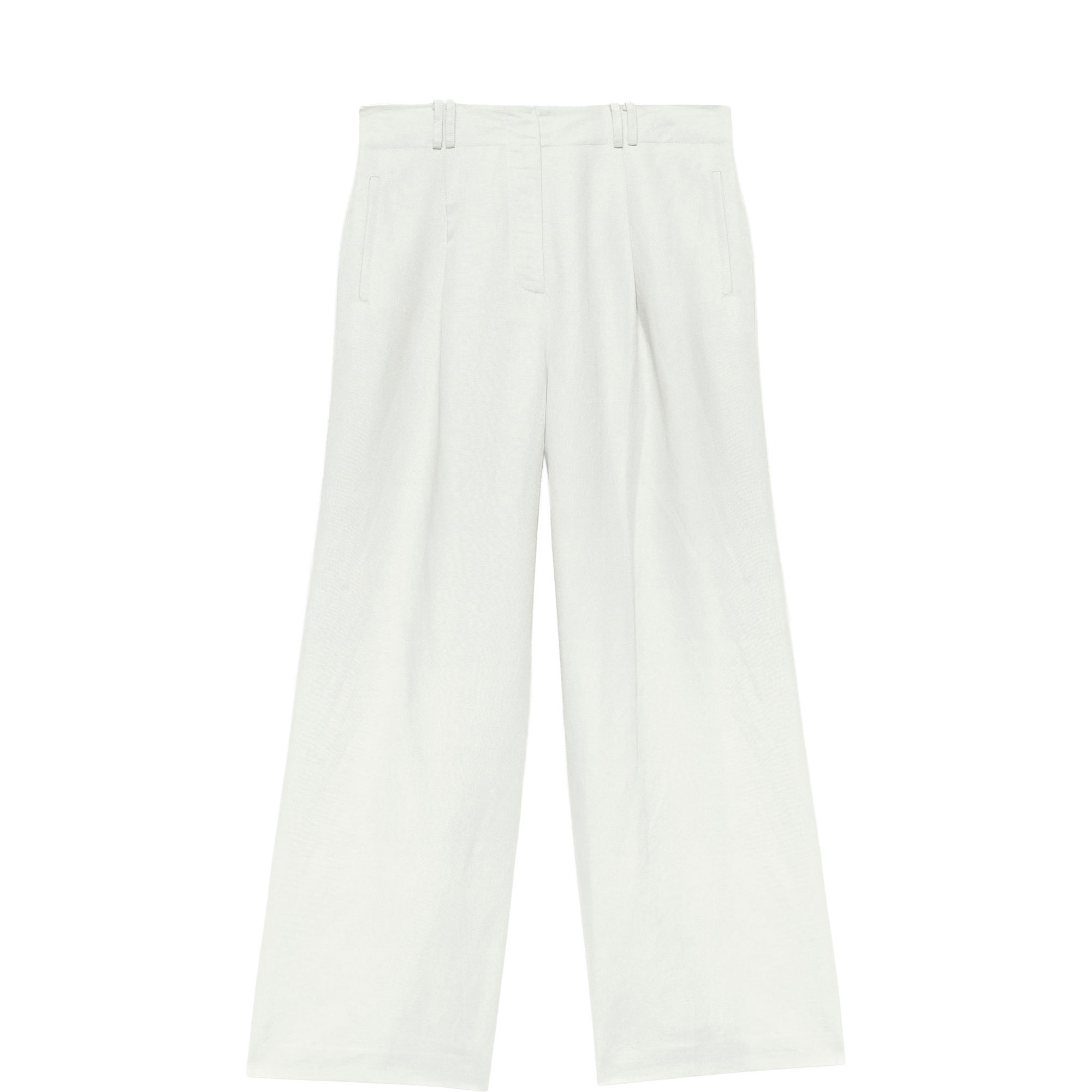 Pleated Mid-Rise Wide Leg Trousers