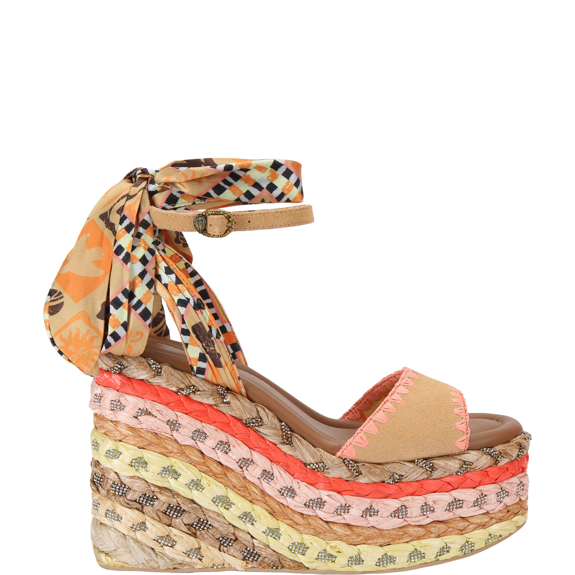 Chelsea Scarf Wedge Sandals