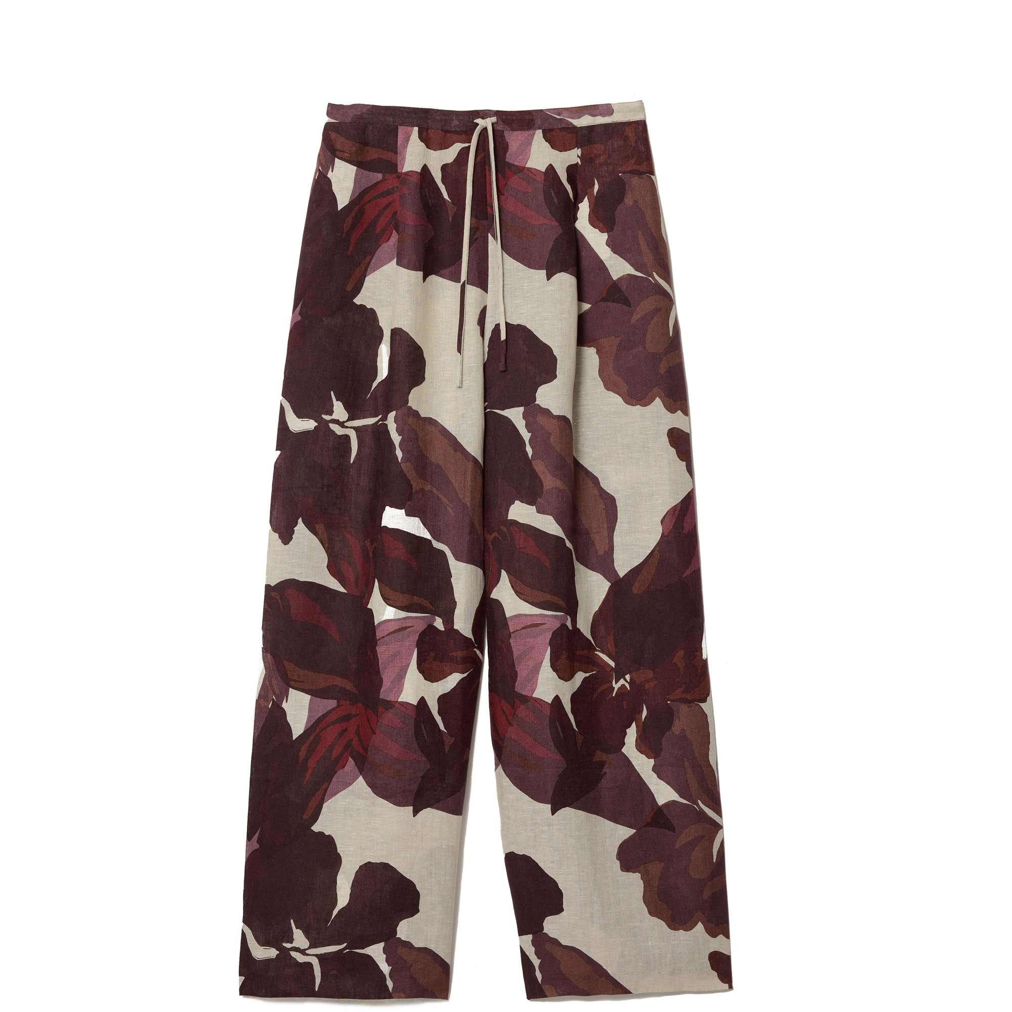 Iris Leaf Linen Wide Leg Trousers