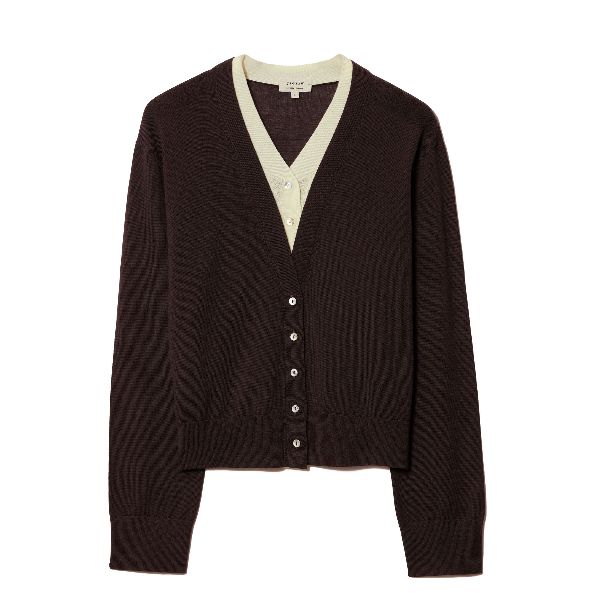 Merino Wool Double Layer Cardigan