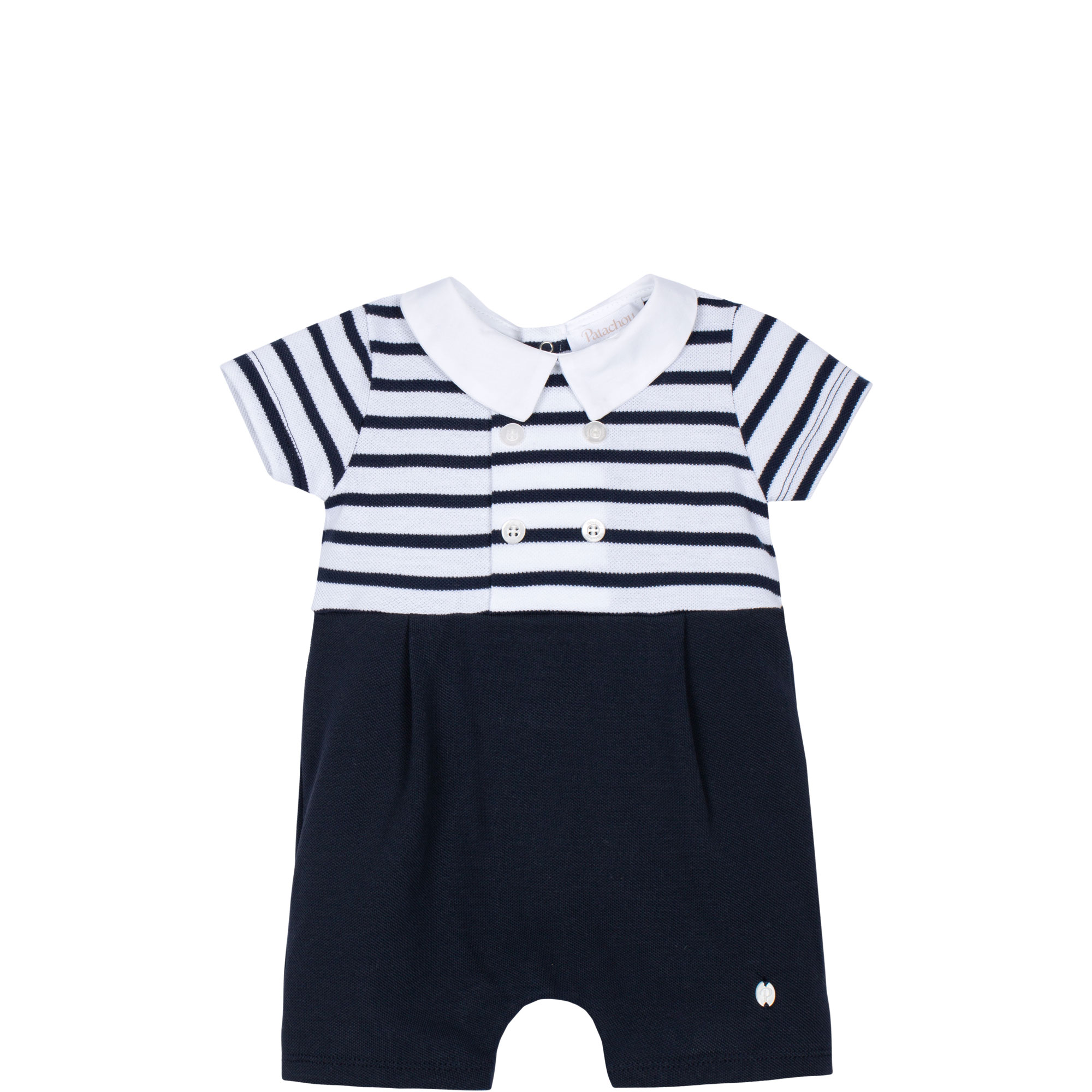 Striped Double-Breasted Romper