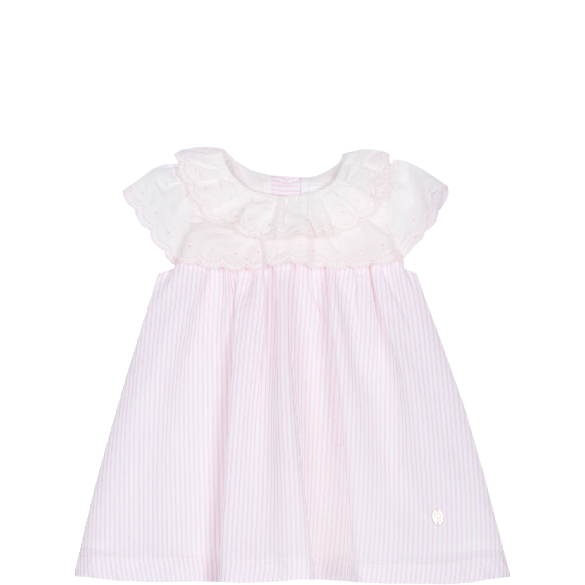 Striped Logo Ruffle Trim Dress