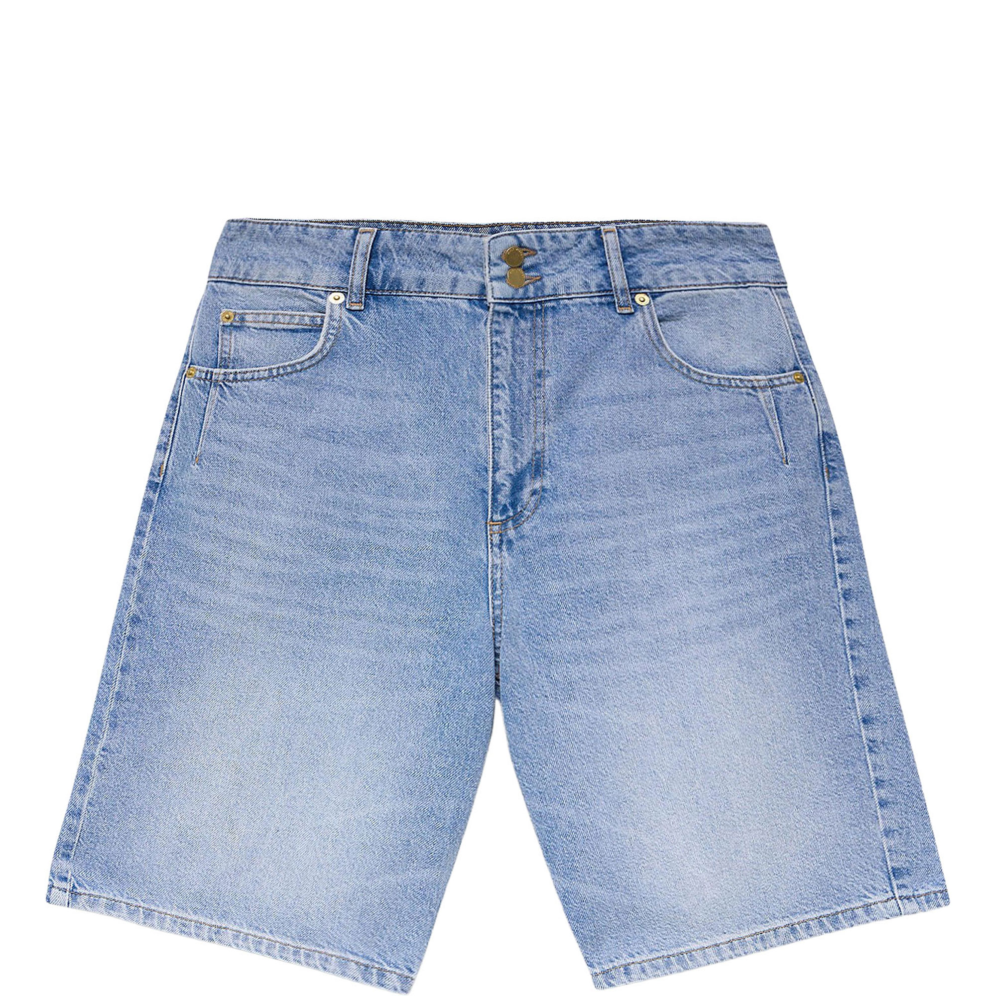 Indigo Mid Length Denim Shorts