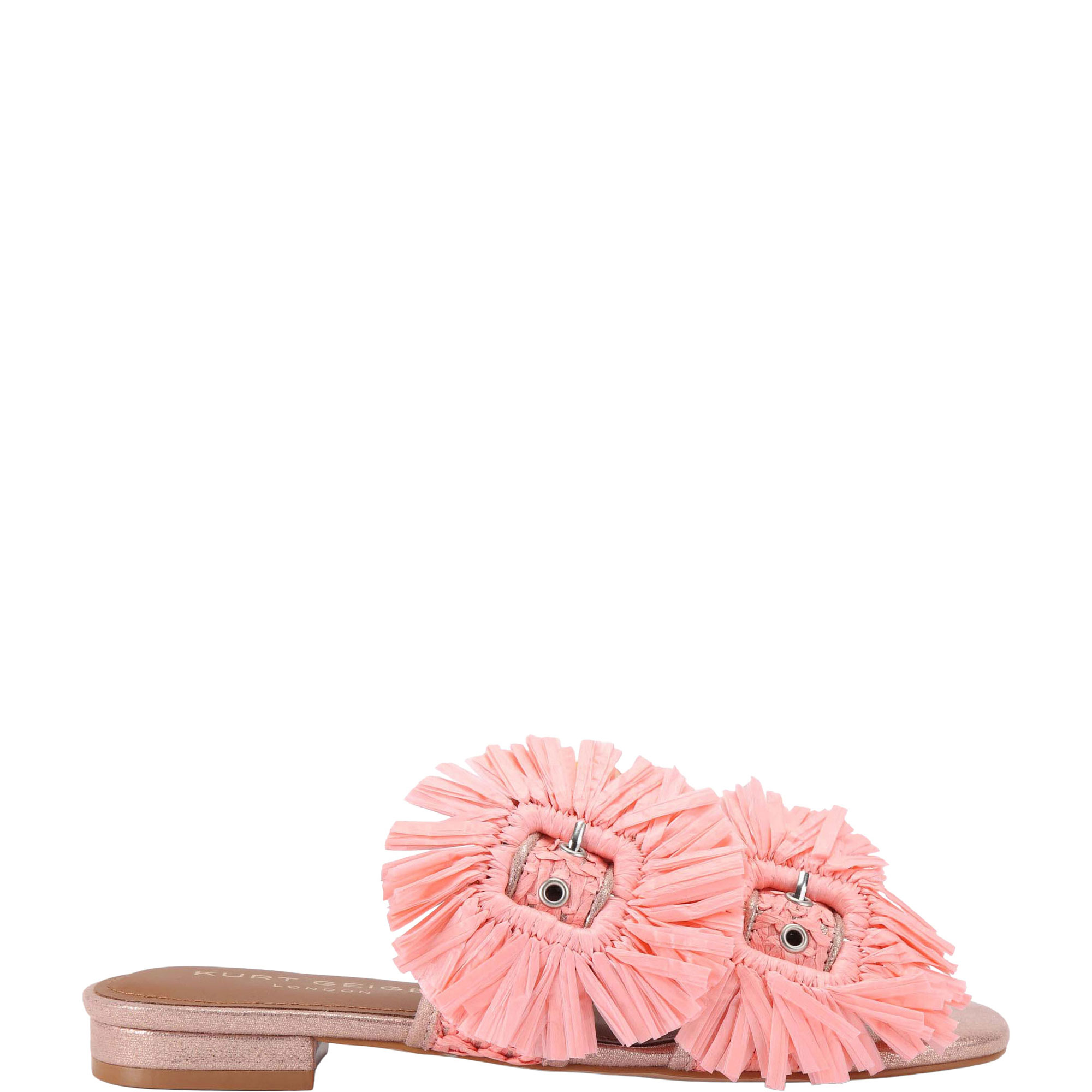 Raffia Buckle Flat Sandals