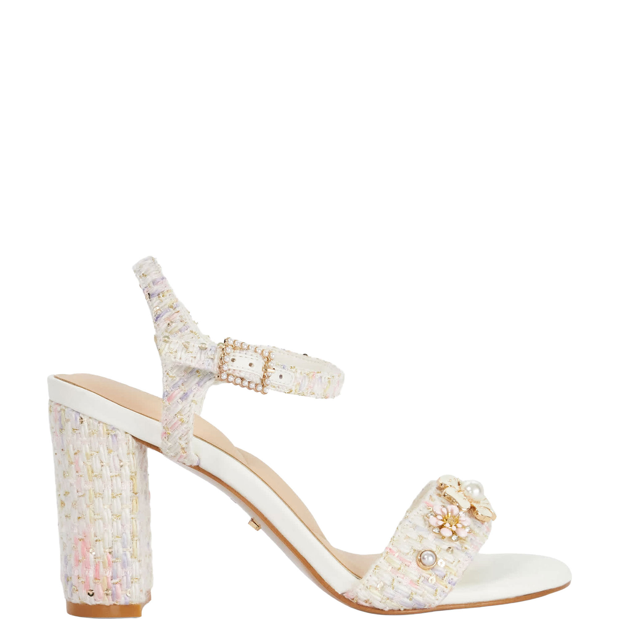 Mention Boucle Floral Block Heels
