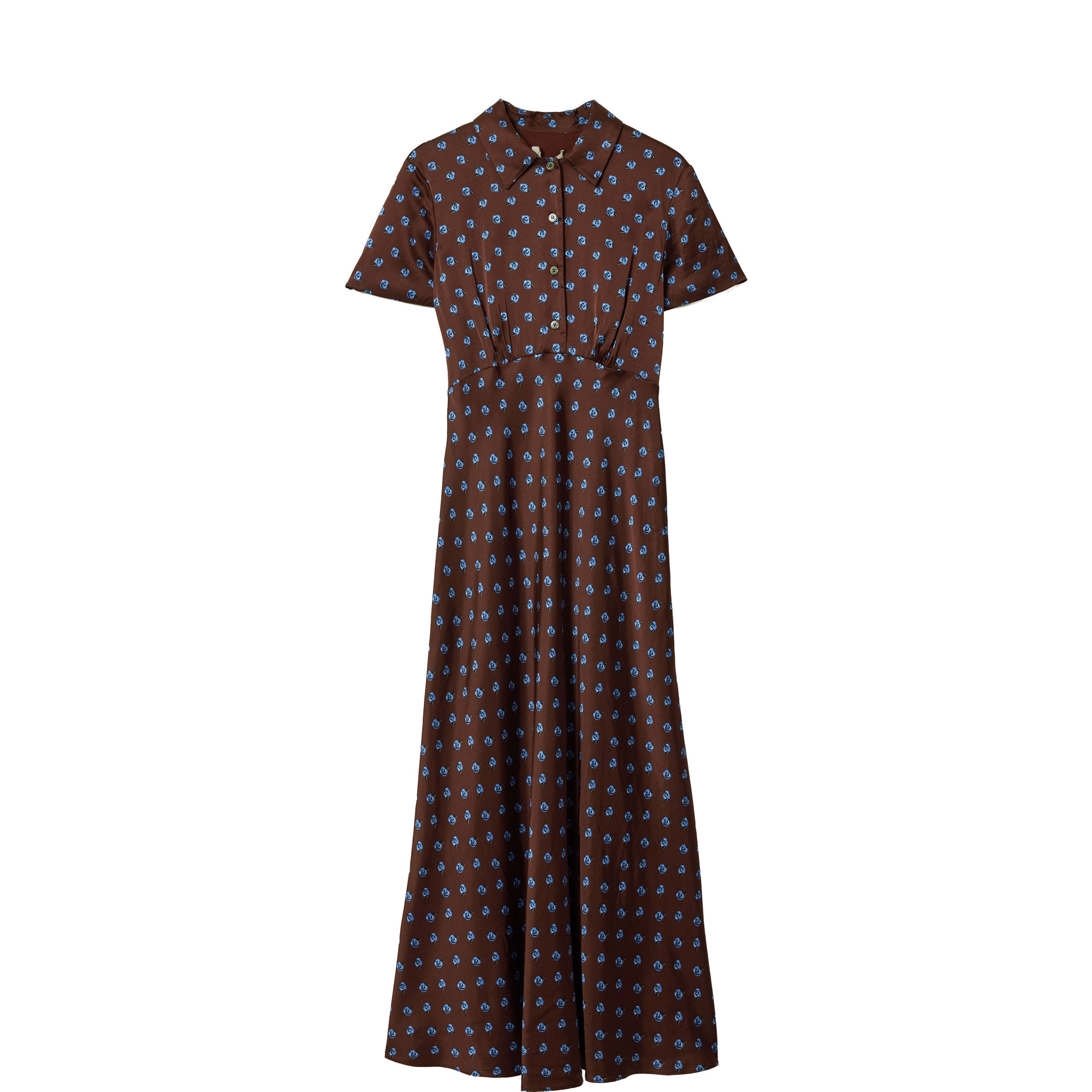 Geo Rose Bias Flared Dress