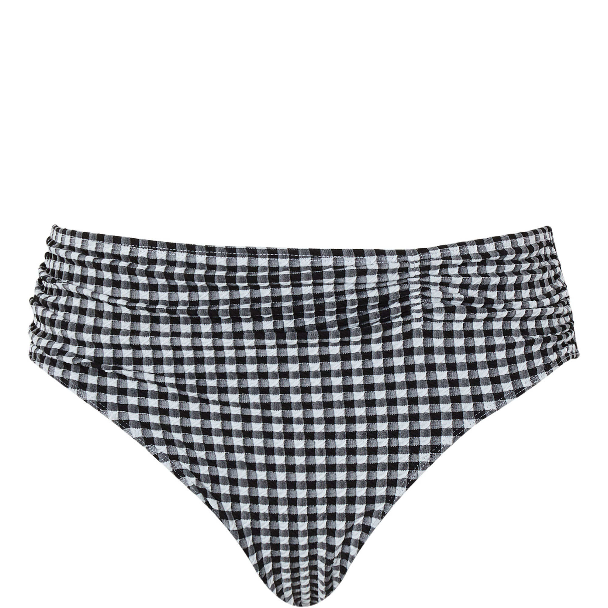 Midi Gingham Gathered Bikini Bottoms