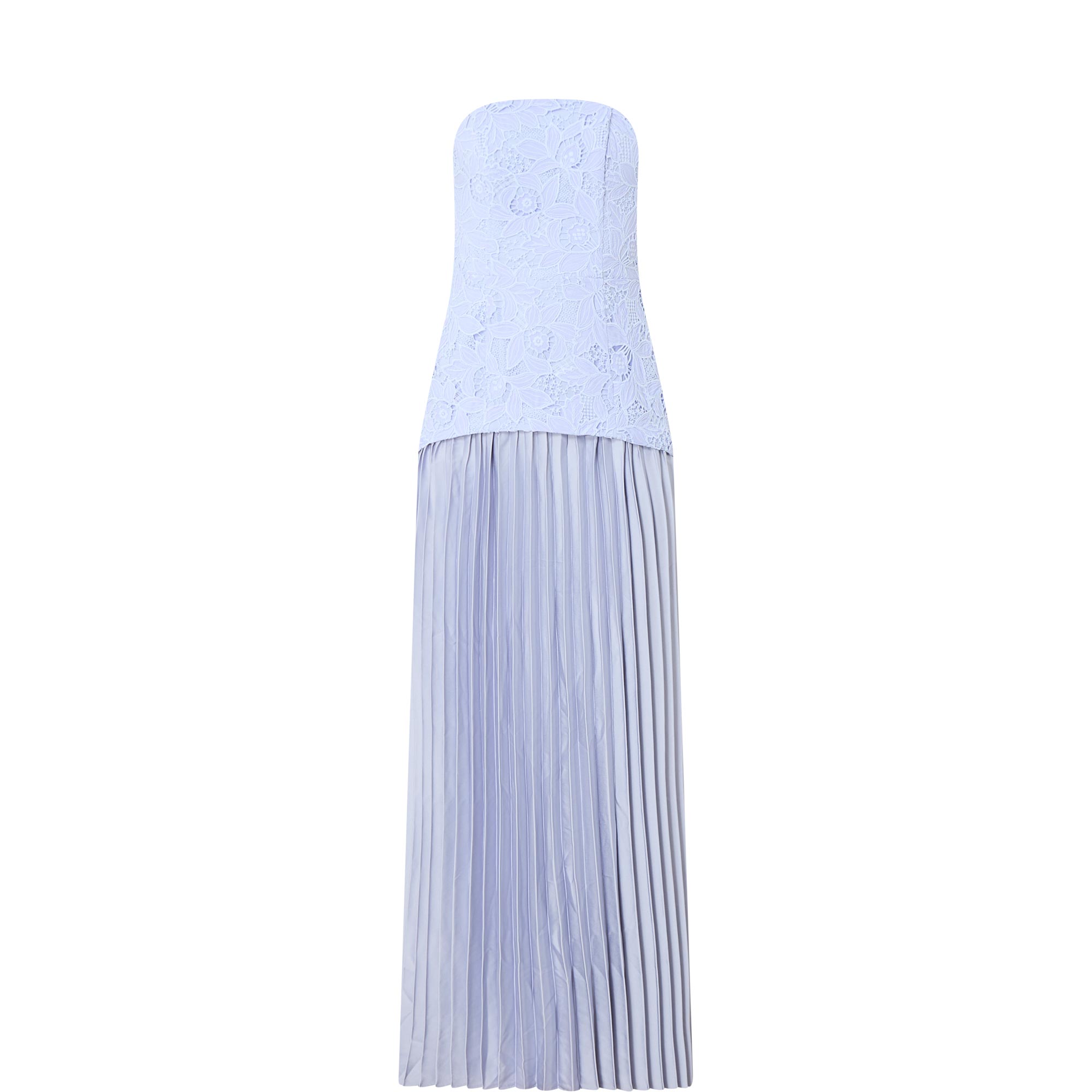 Lacy Embroidered Pleated Gown