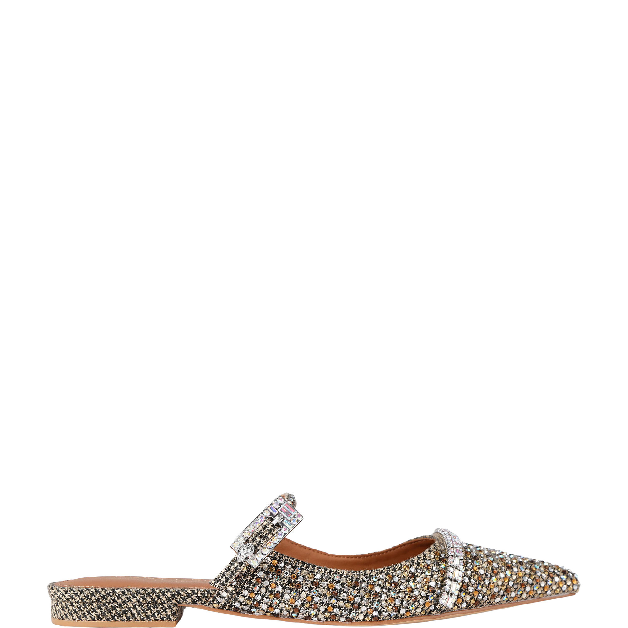 Strass Pointed Flat Mules